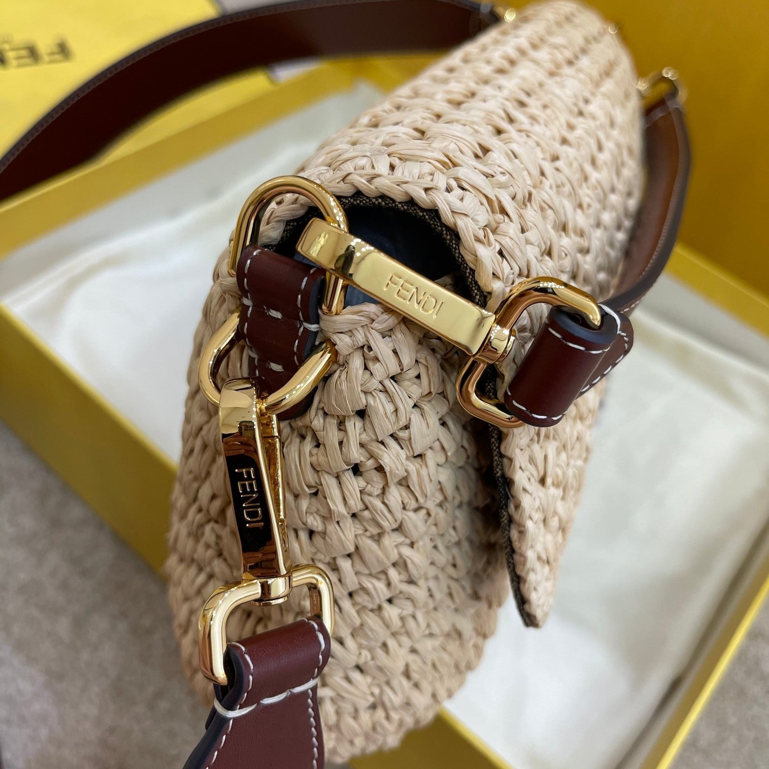 Fi Baguette Straw For Women Handbags Shoulder Woven Red Crossbody Bag