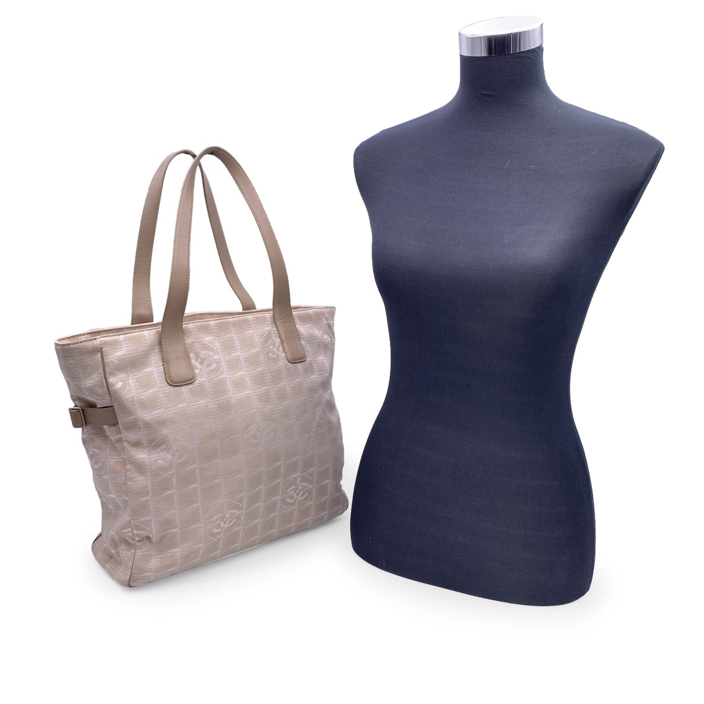 Chanel Beige Nylon New Travel Line Tote Shoulder Bag S