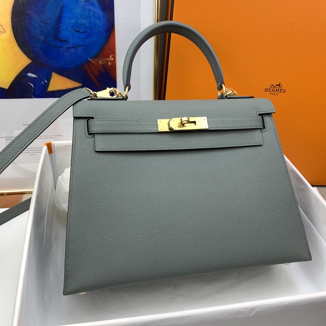 Top Quality Kelly Sellier Epsom Grey Bag Shoulder Bag