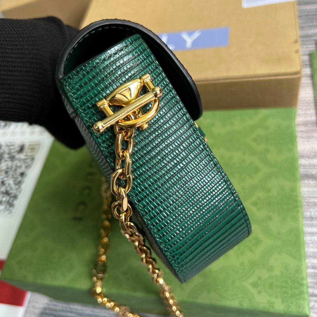 gg Horsebit Lizard , ’s Green Mini Bag