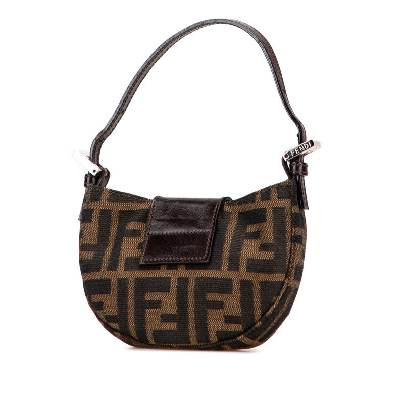 Fendi Zucca Croissant Handbag Leather Canvas Mini Travel Bag