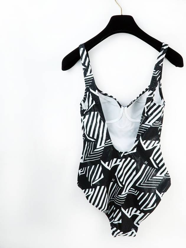 Coco Beach One Piece Swimsuit Black White Chanel