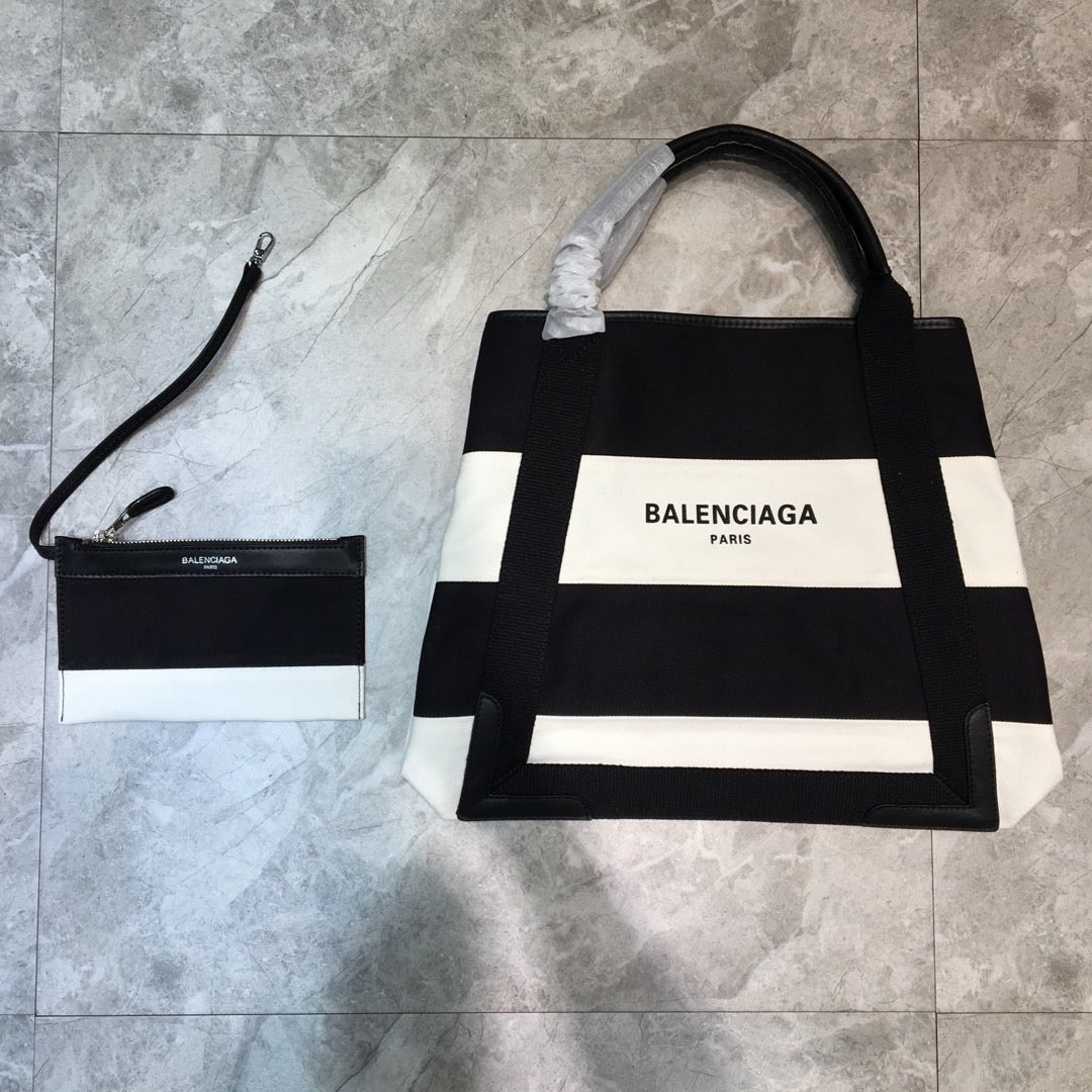 Top Quality Navy Metop Qualityum Cabas Tote Black White Tote Bag