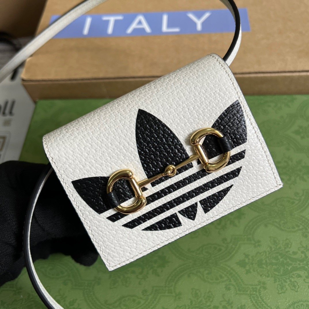 gg x Adidas Card Case White Travel Bag