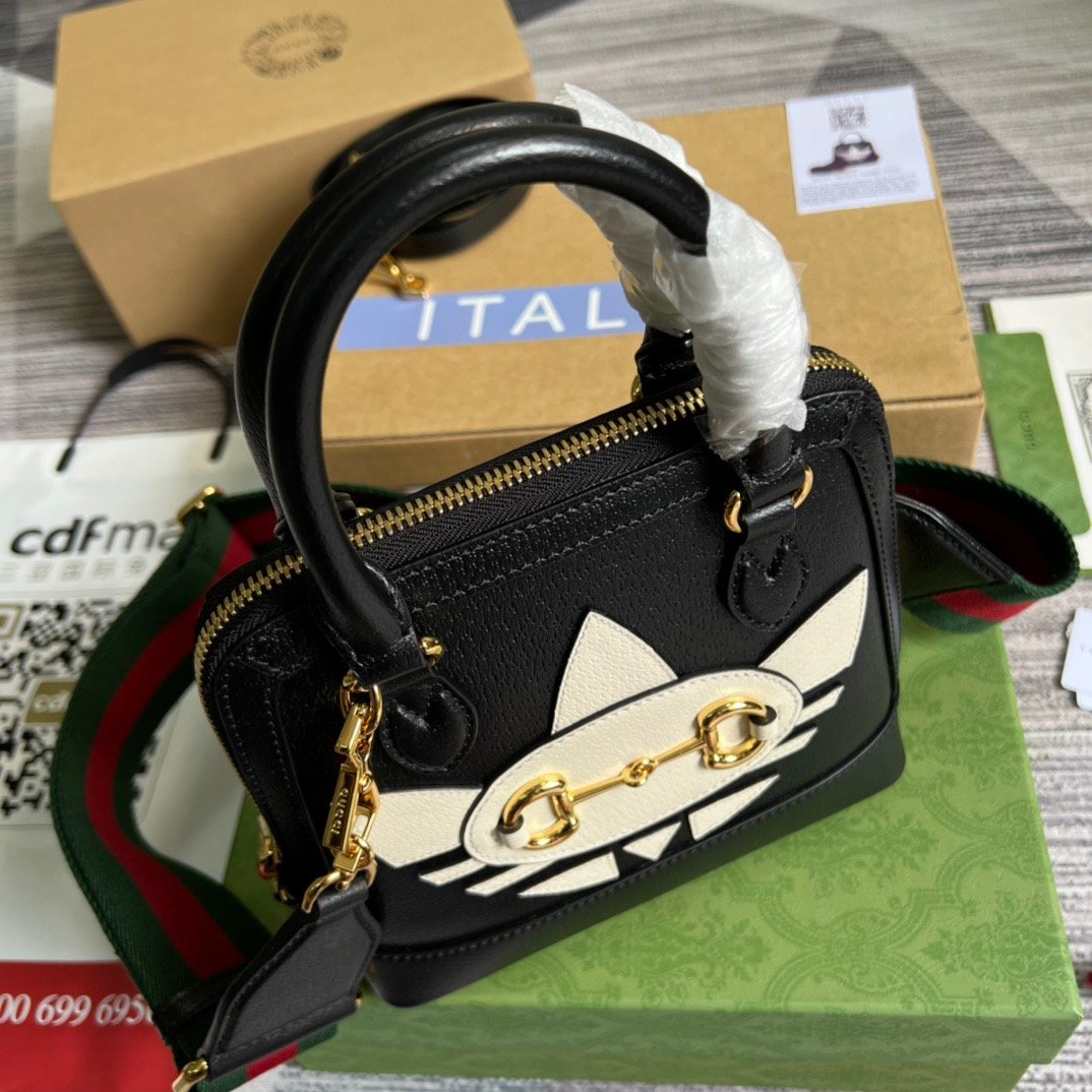 gg x Adidas Horsebit , Black Mini Bag