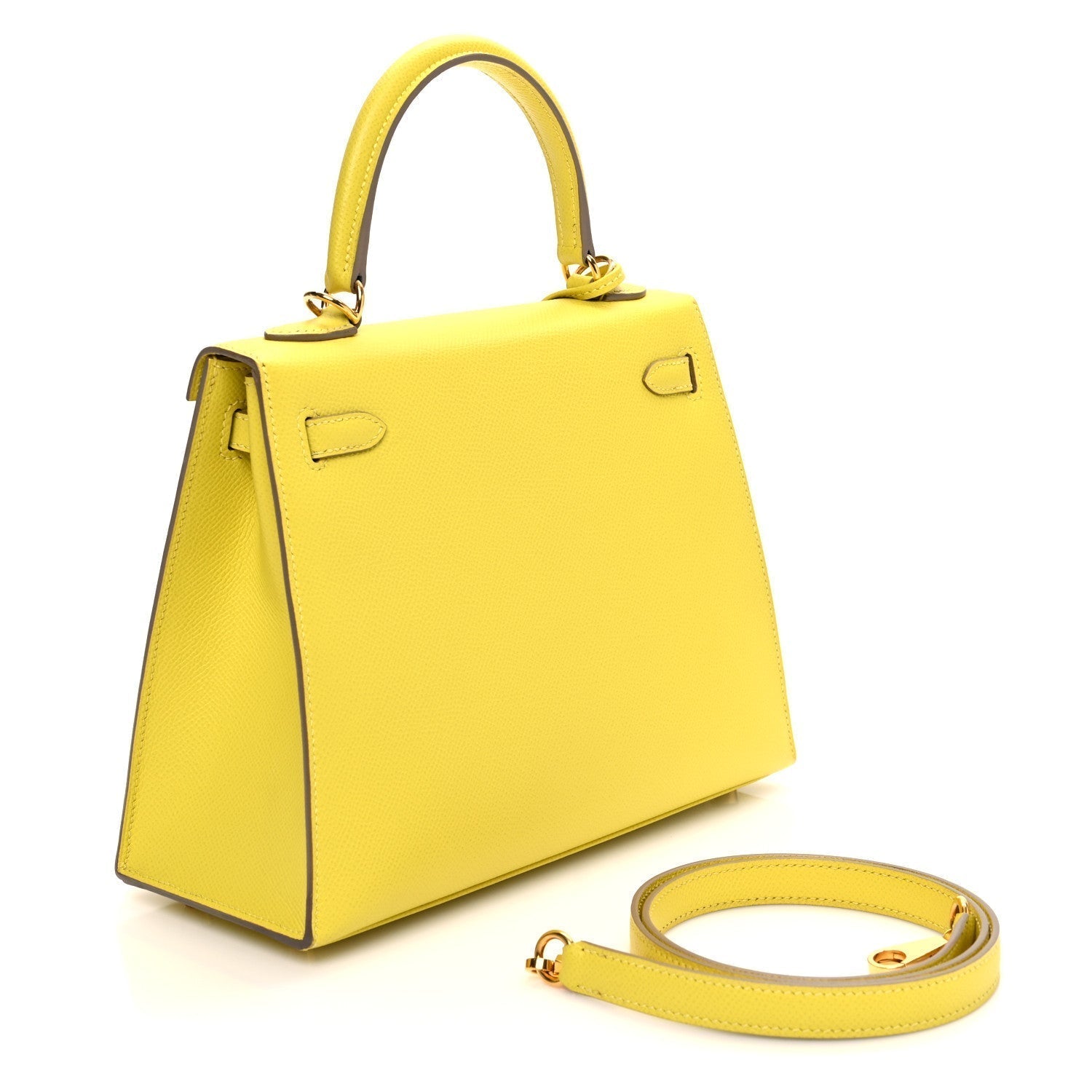 Hermes Epsom Kelly Sellier Lime Handbag Travel Bag