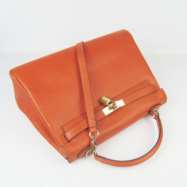 Hermes Luxury Kelly Cm Togo Orange Golden Handbag Leather Travel Bag