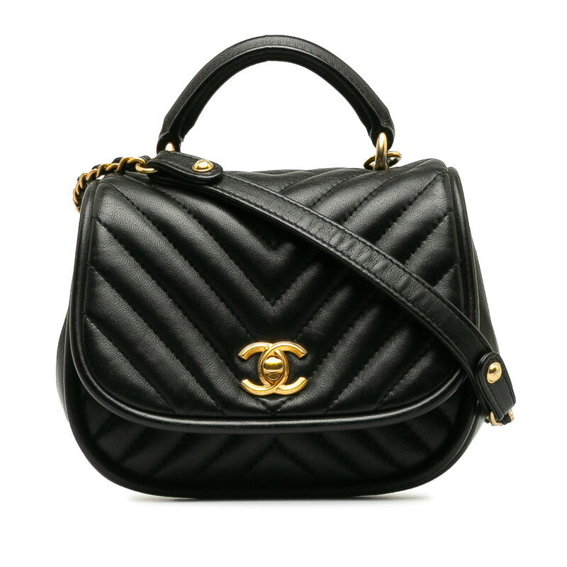 Chanel Coco Mark V Stitch Leather 2Way Shoulder Bag