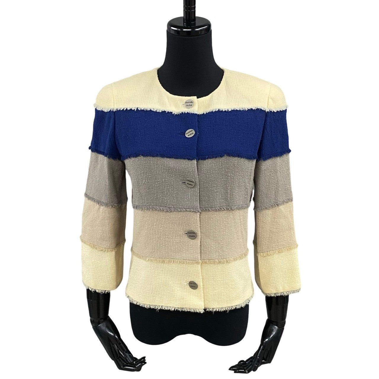 Chanel No Collar Jacket Wool Jacket