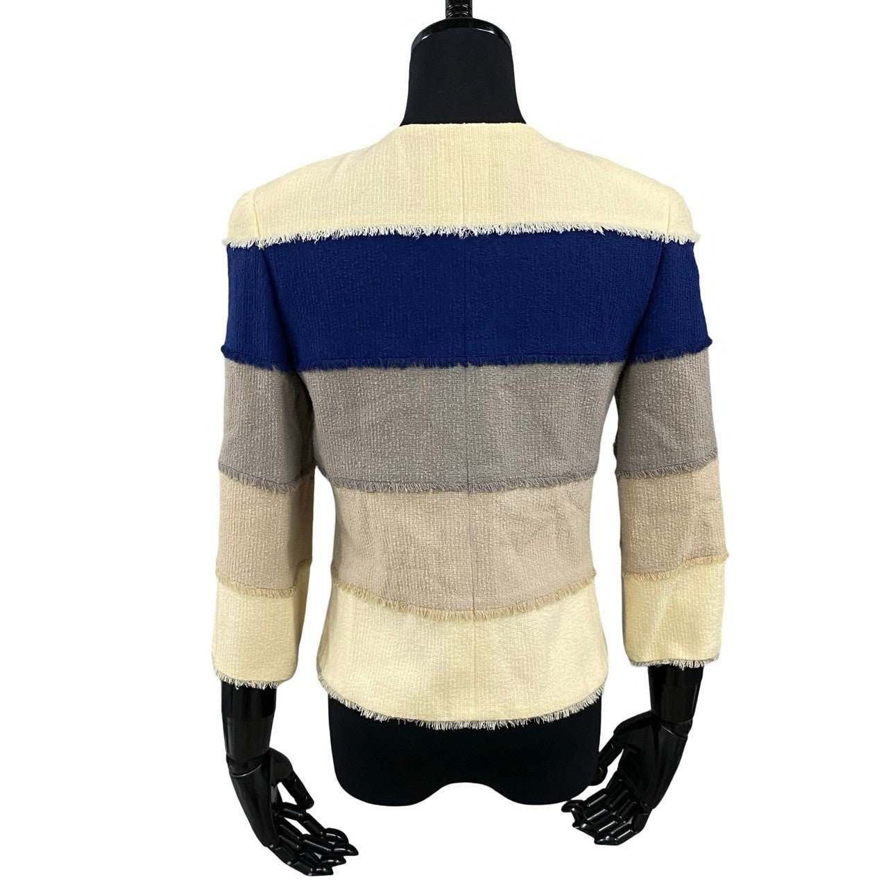 Chanel No Collar Jacket Wool Jacket