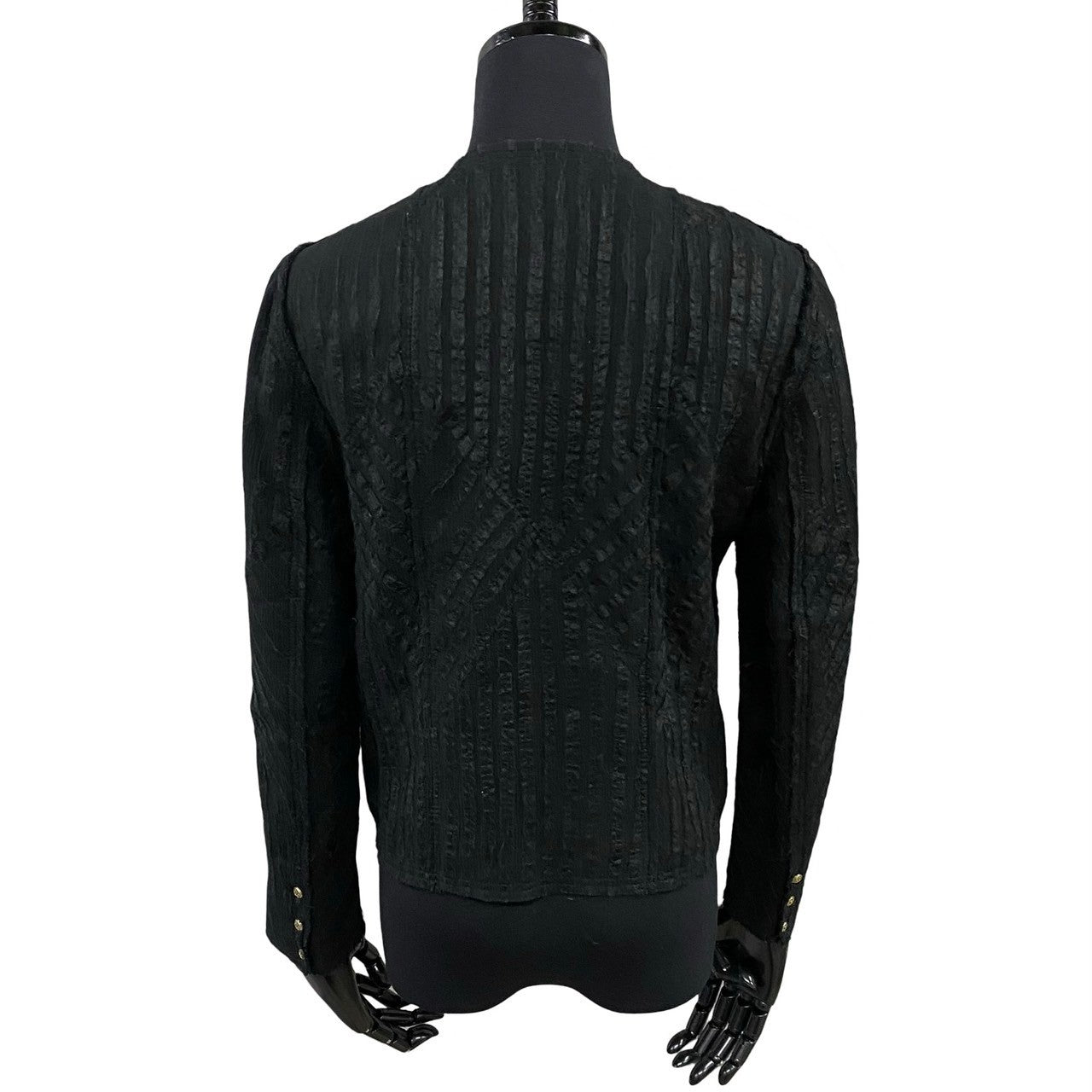 Chanel No Collar Jacket Silk Outerwear