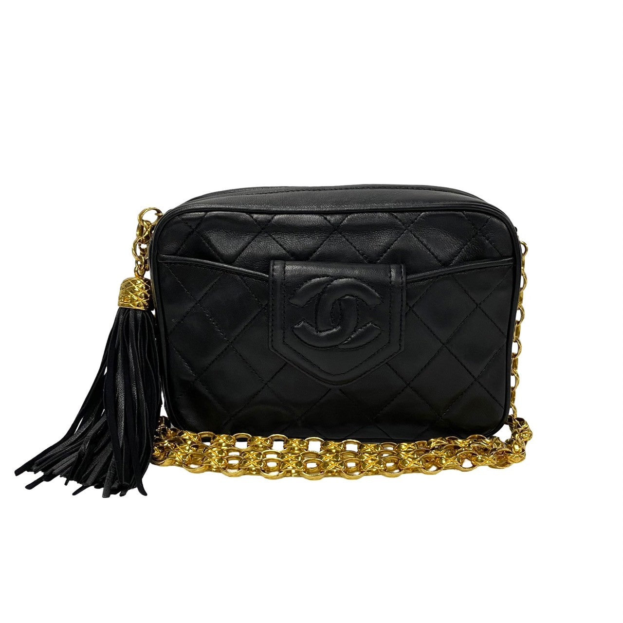 Chanel lambskin Matrasse Black Shoulder Bag