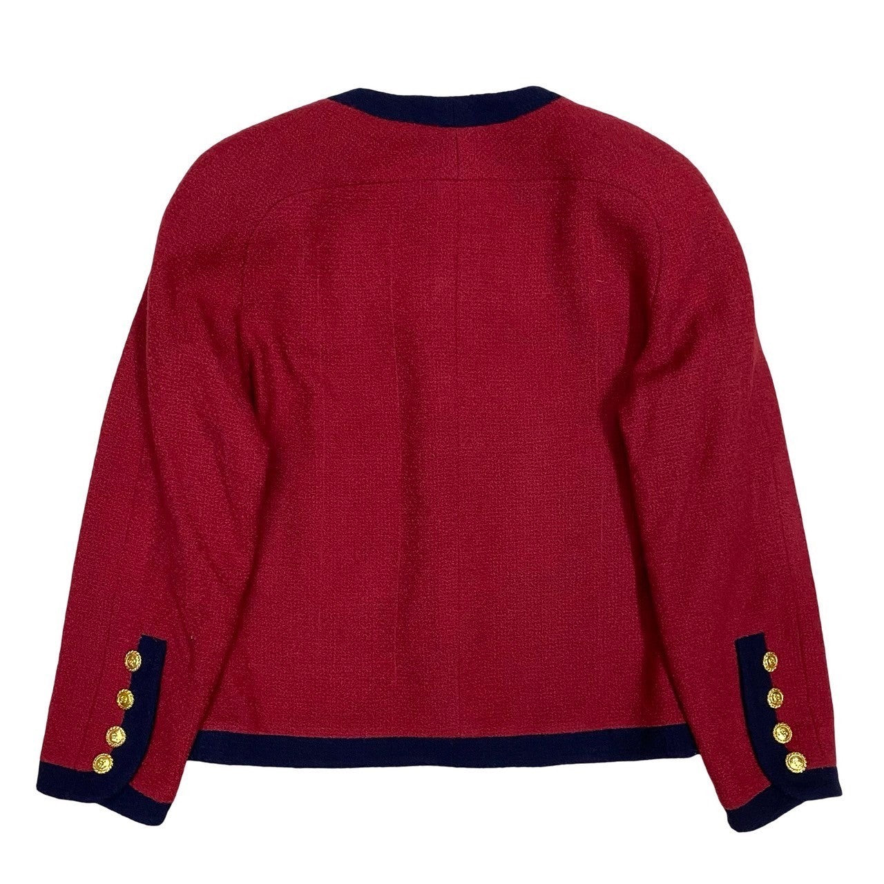 Chanel setup Wool Silk COCO Mark button Red Handbag