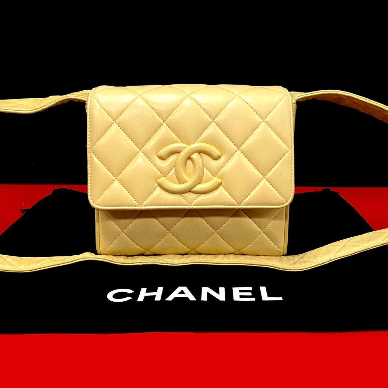 Chanel lambskin COCO Mark Matrasse Beige Shoulder Bag