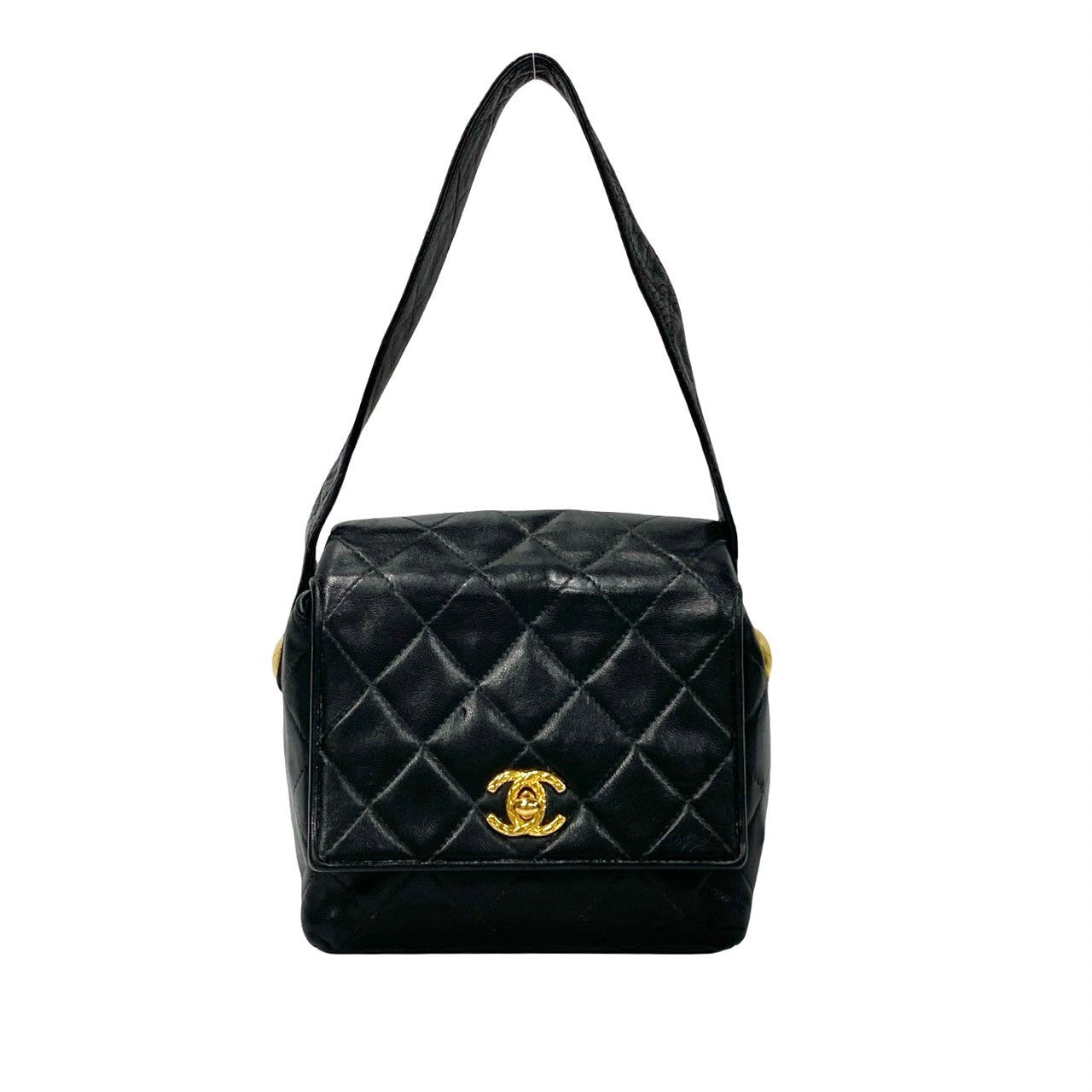 Chanel lambskin COCO Mark Matrasse Black Handbag