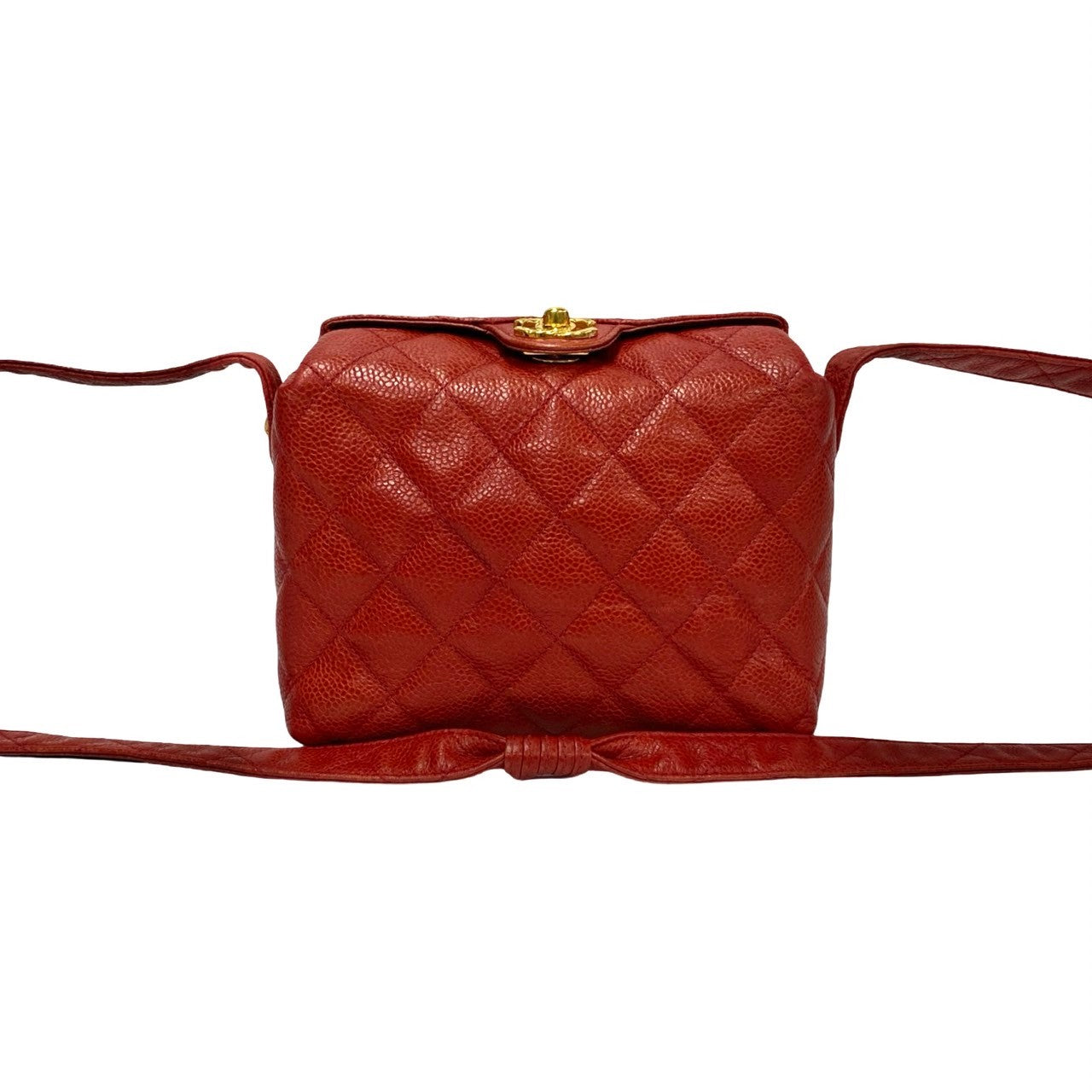 Chanel Matt caviar skin COCO Mark Matrasse Red Shoulder Bag