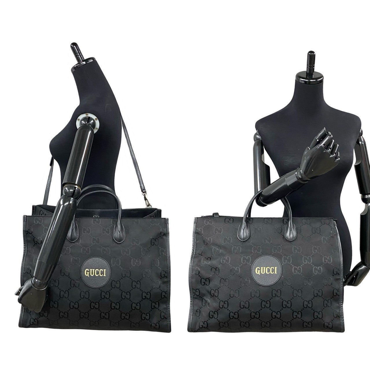 Gucci GG Off grid Monogram Leather Canvas Black Shoulder Bag