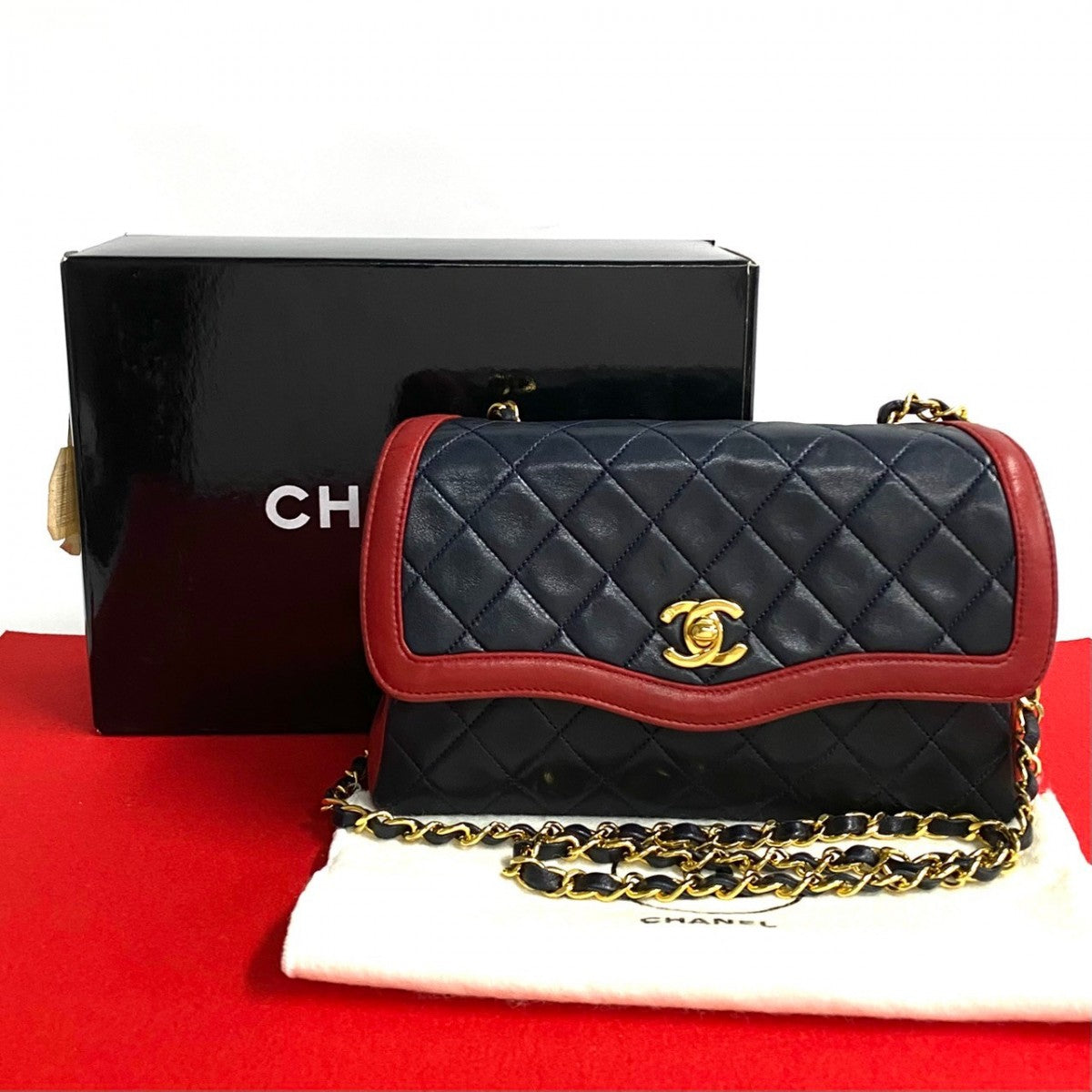 Chanel lambskin Navy COCO Mark Matrasse Shoulder Bag