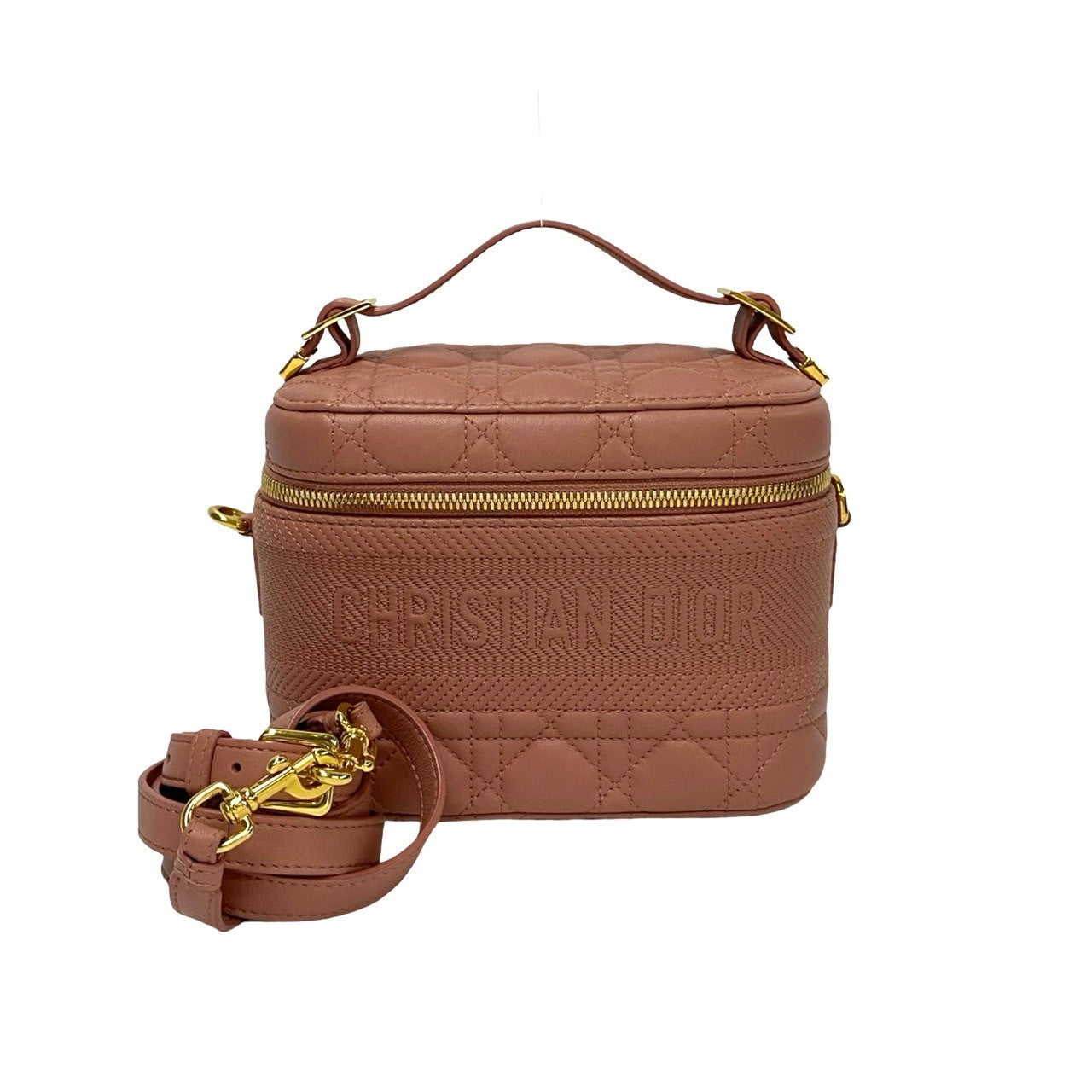 Dior Shoulder Bag Canage Travel Vanity Women Leather Pink