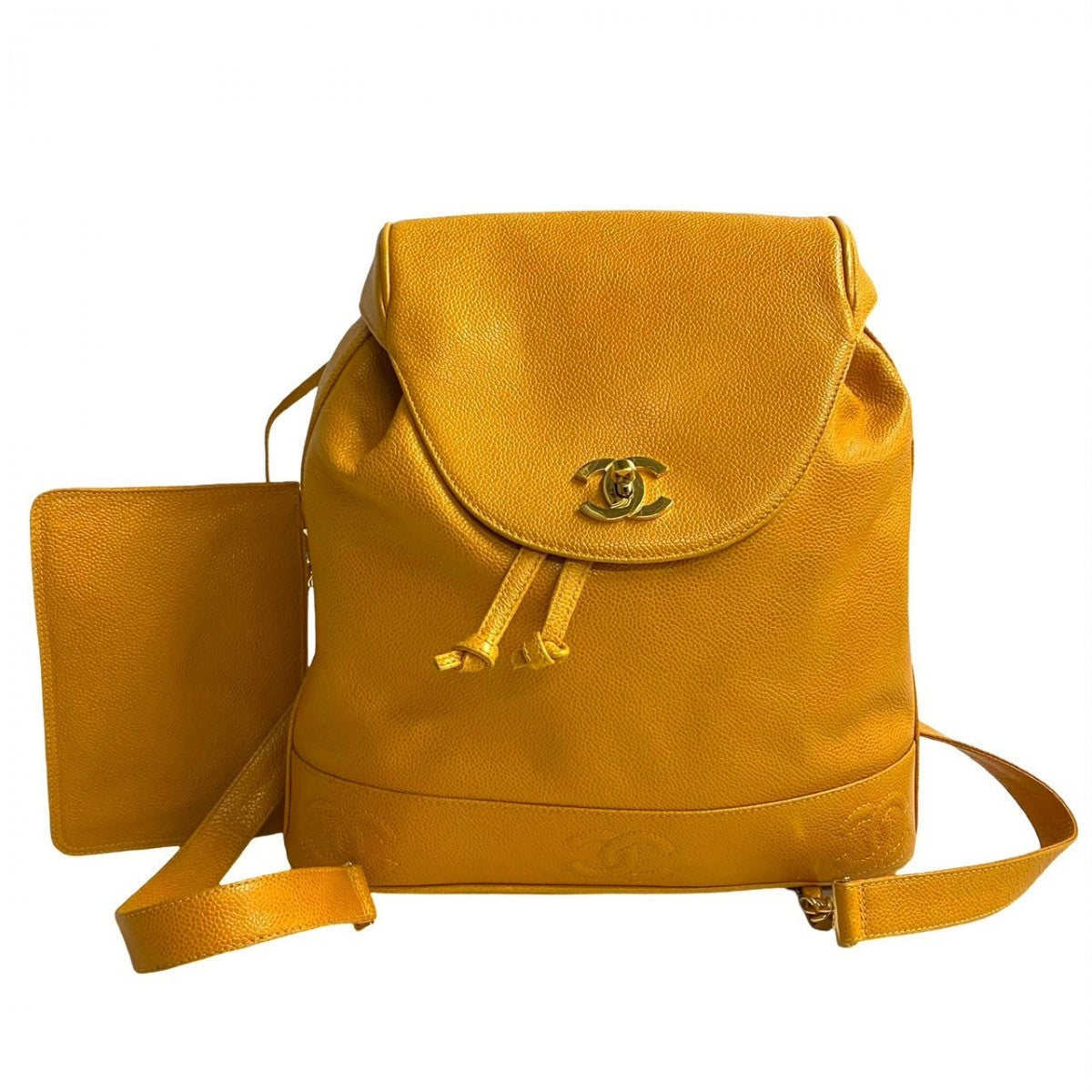 Chanel Backpack Matt caviar skin yellow Trip