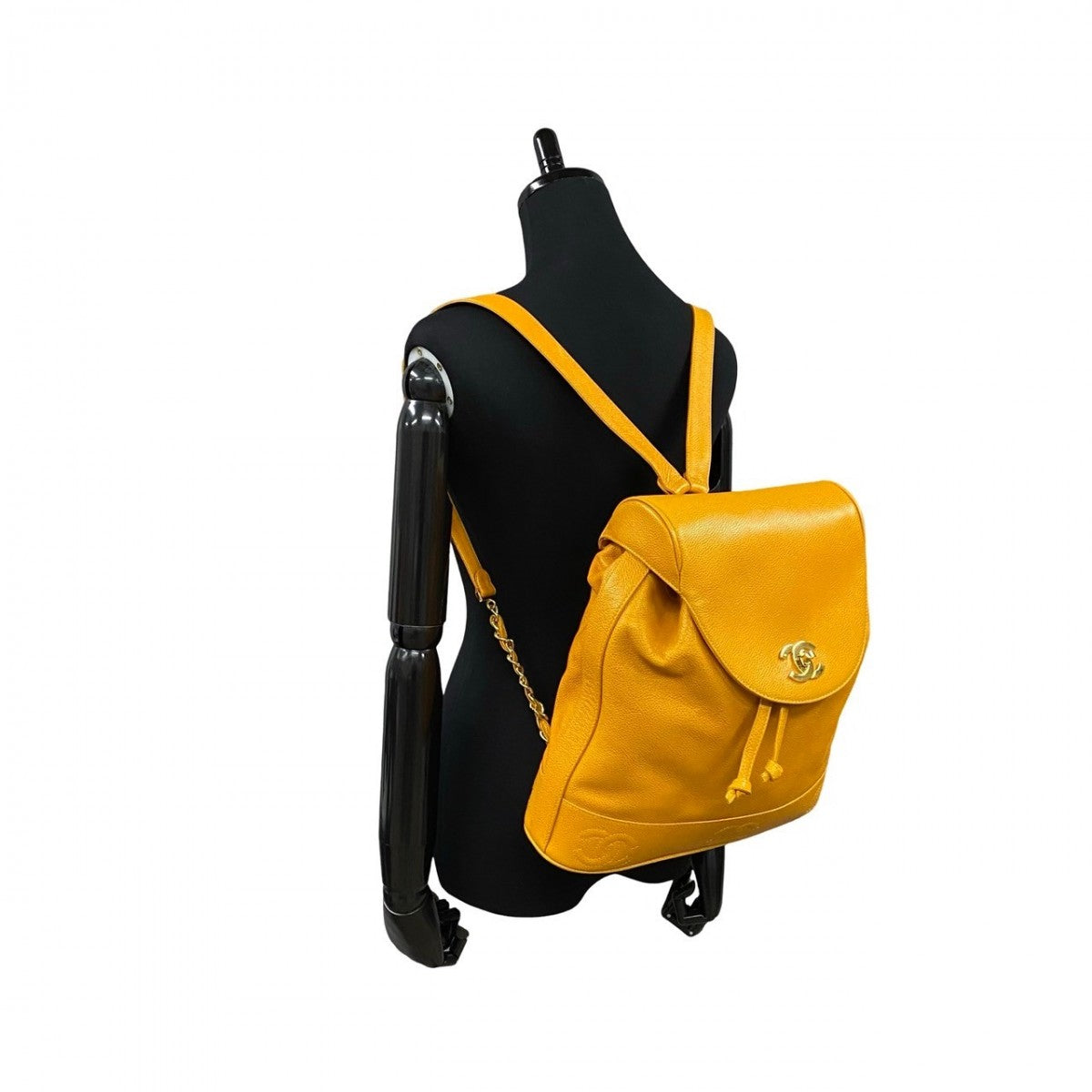 Chanel Backpack Matt caviar skin yellow Trip
