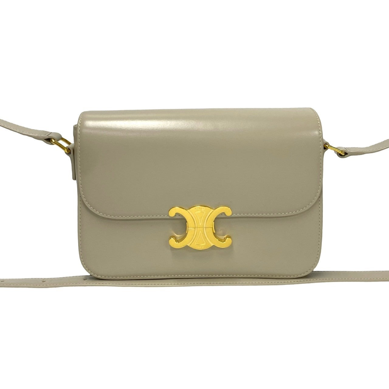 Shoulder Bag Classic Triomphe Women Leather Beige