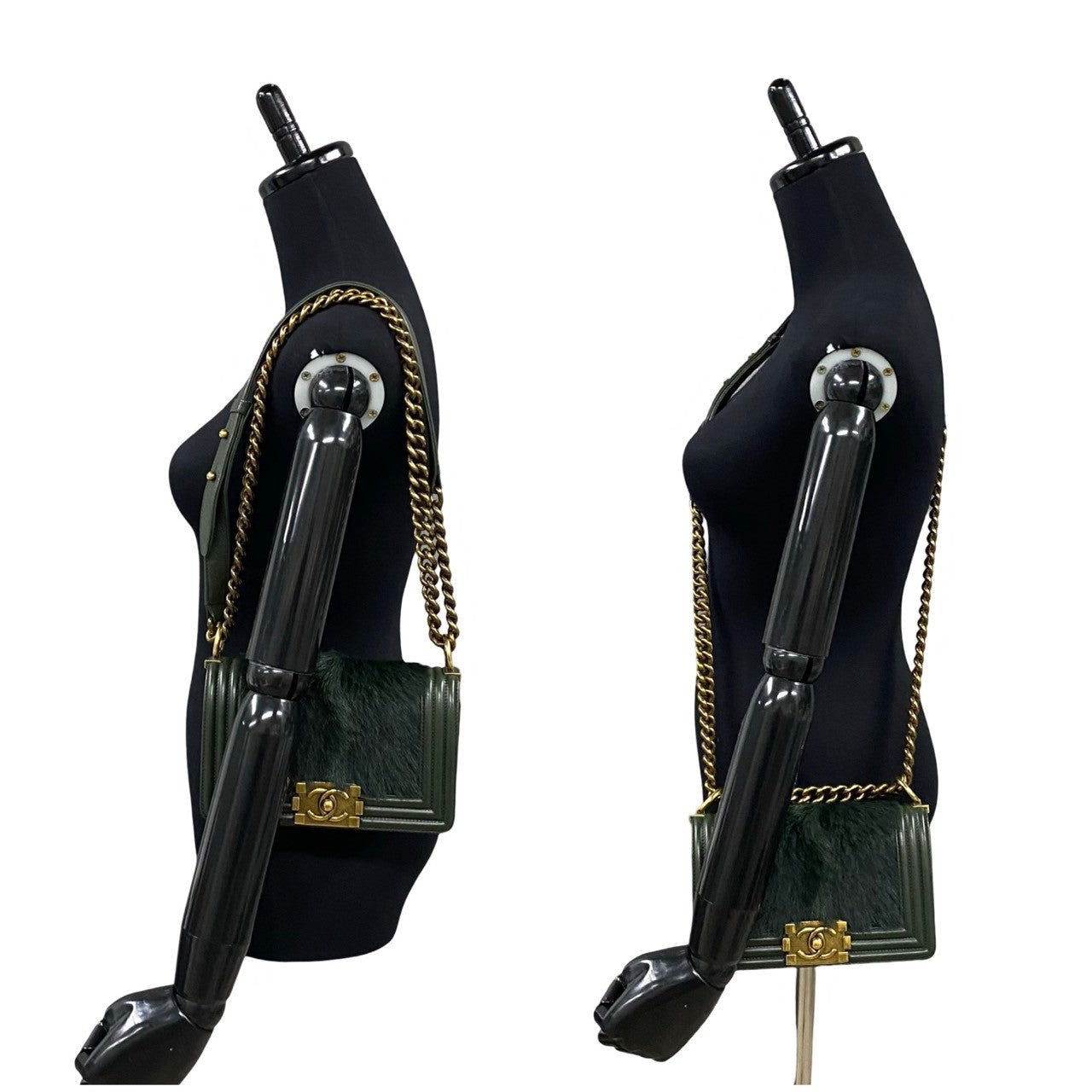 Chanel Boy Chanel Matelasse Rabbit Fur Lambskin Shoulder Bag