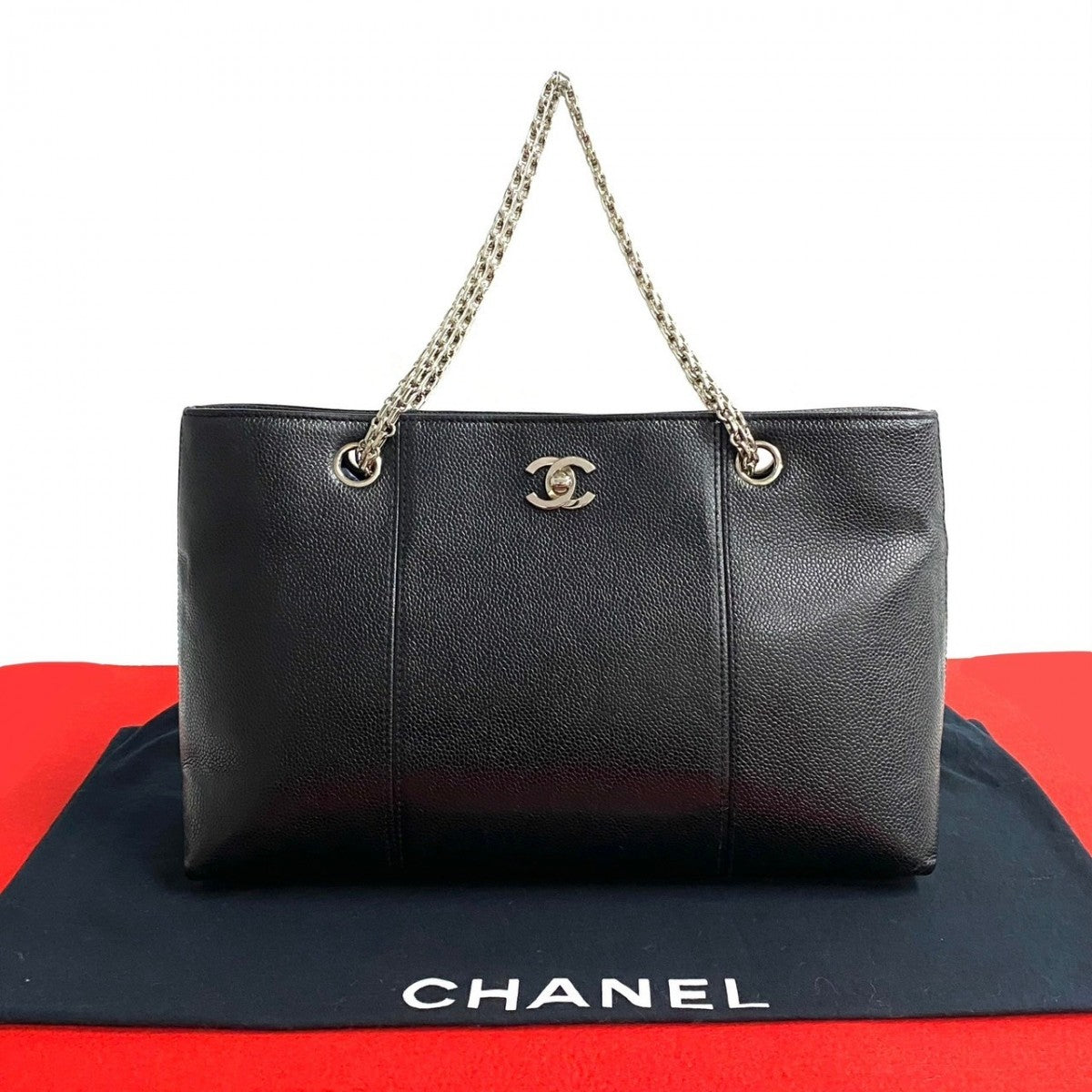 Chanel COCO Mark Black Leather Tote Bag