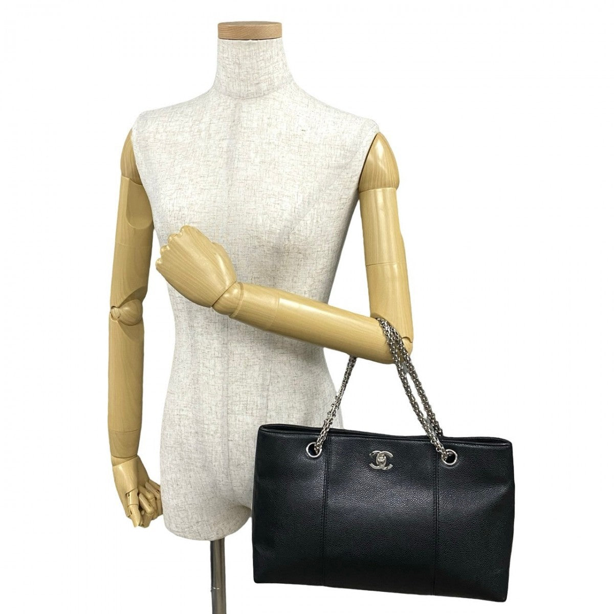Chanel COCO Mark Black Leather Tote Bag