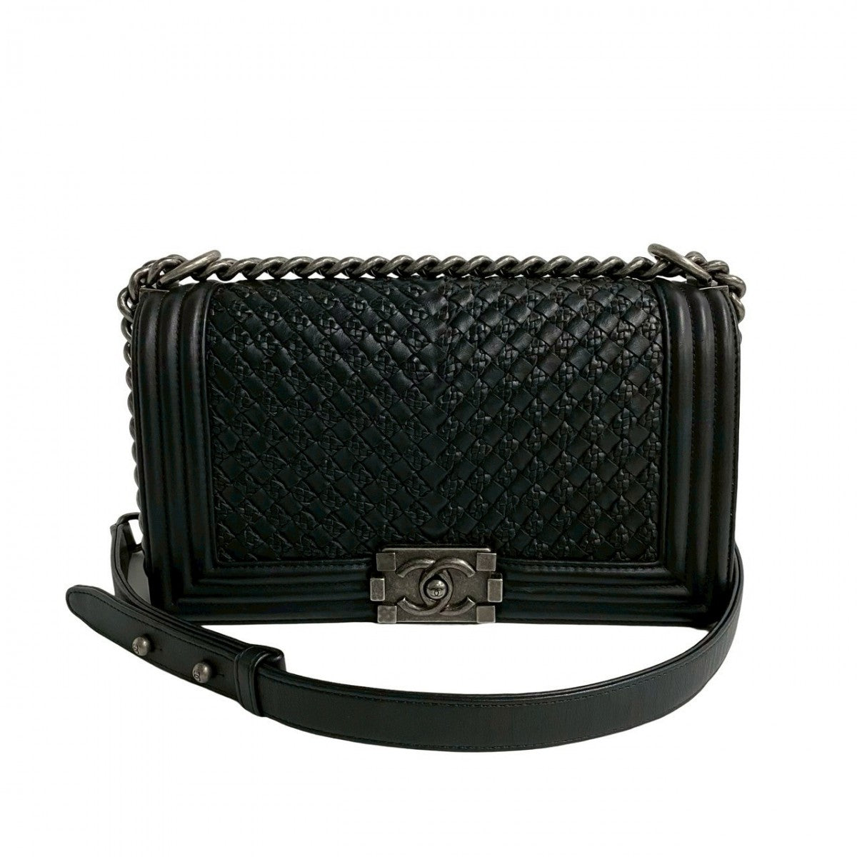 Chanel lambskin COCO Mark Boy Black Shoulder Bag