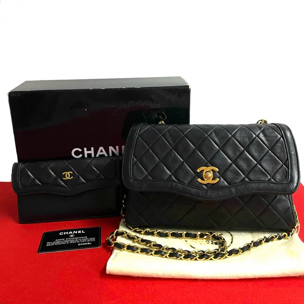 Chanel lambskin COCO Mark Matrasse Black Shoulder Bag 6Sbja3479775