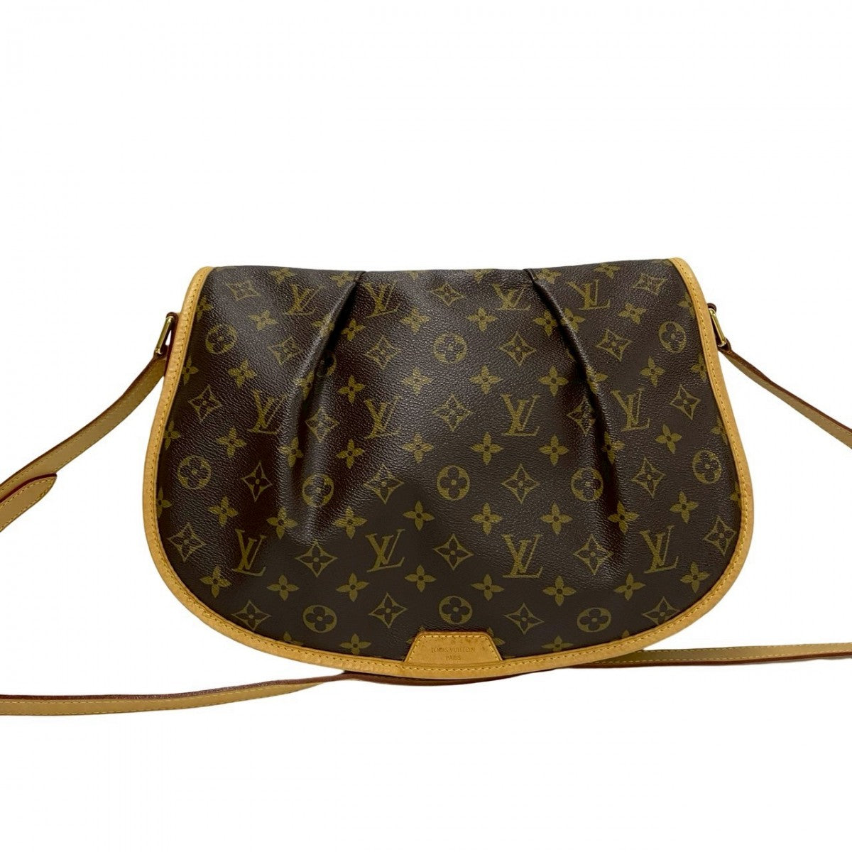 Louis Vuitton M40473 PVC Menilmontan MM Monogram Leather Brown Shoulder Bag