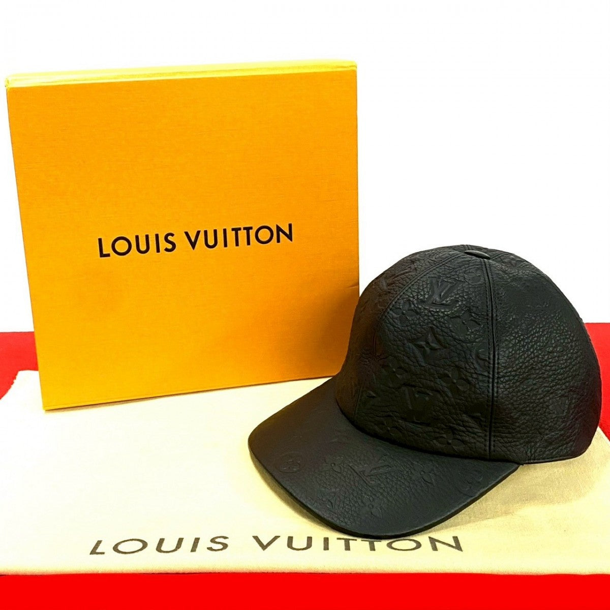 Louis Vuitton Taurillon Clemence cupra Ann Platt Monogram Leather Cotton Black Hat