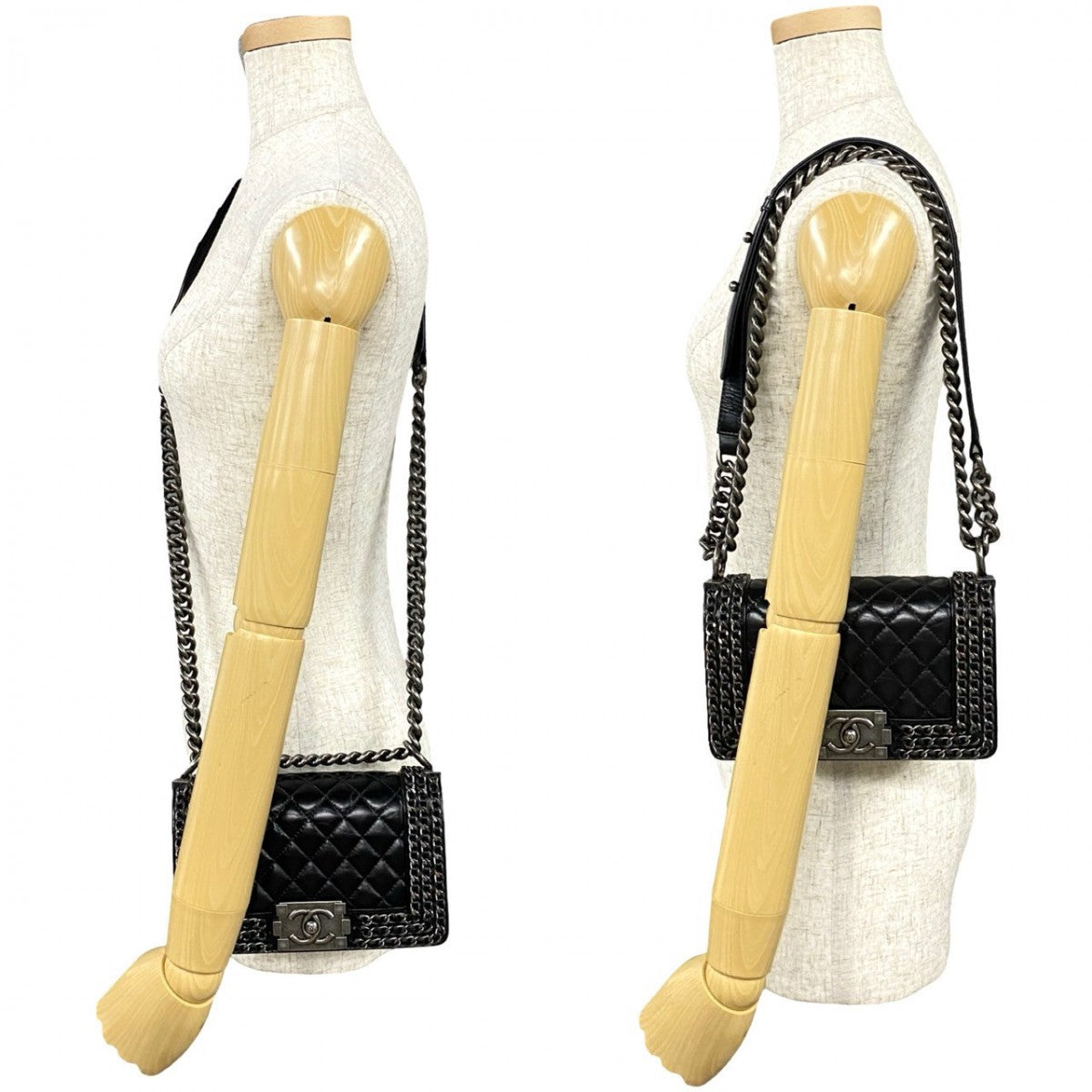 Chanel COCO Mark Boy Black Leather Shoulder Bag 6Sbk Wz485661