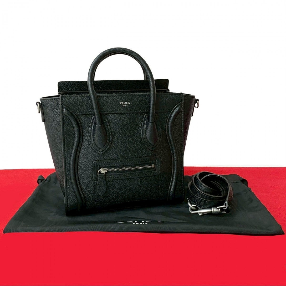 Shoulder Bag Luggage Nano Shopper Women(Unisex) Leather Black