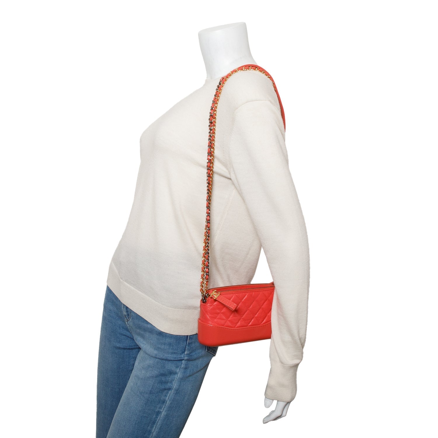 Chanel Aged Quilted Gabrielle on Calfskin Pink Travel Bag