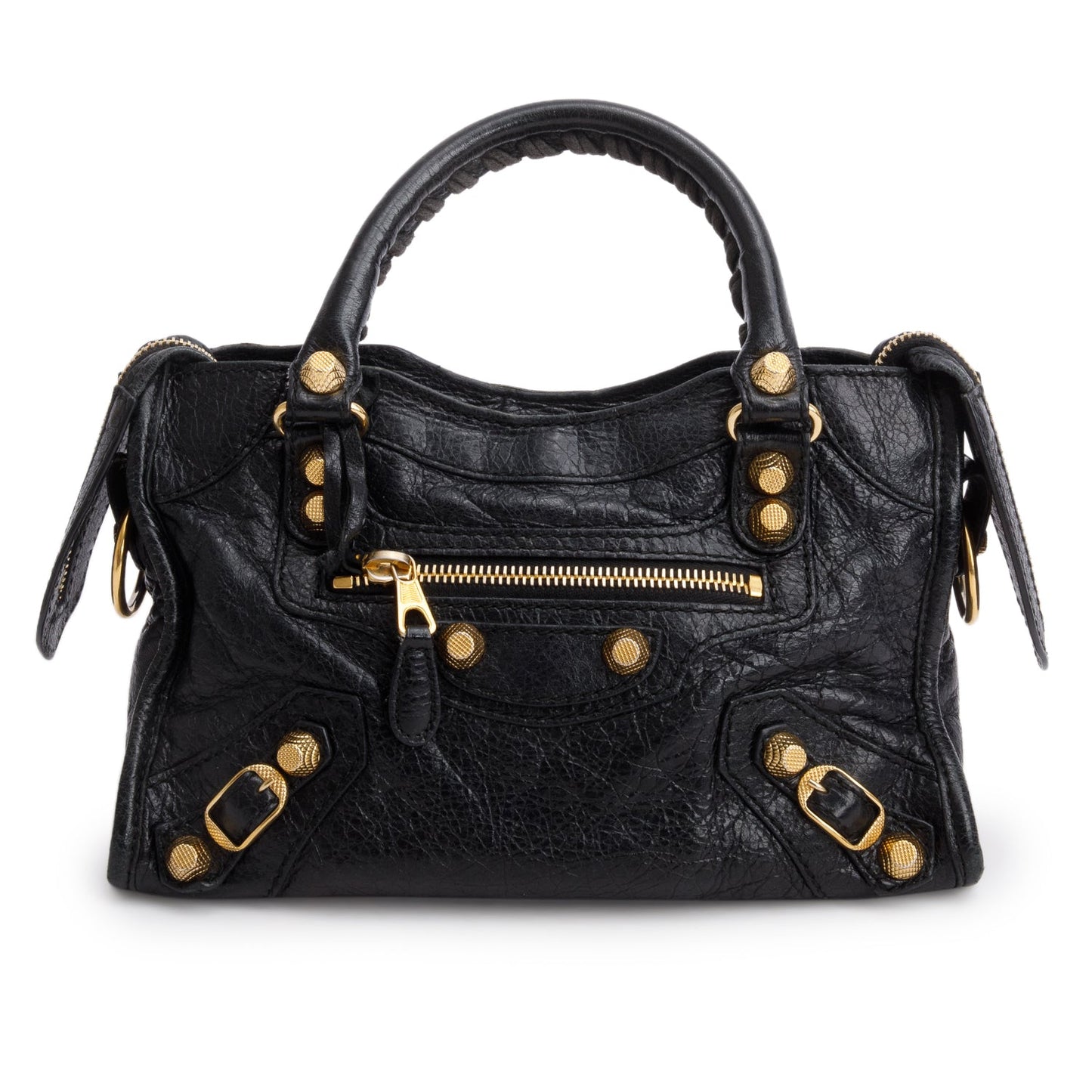 Balenciaga Arena Lambskin Classic City Bag Leather Black Travel Bag