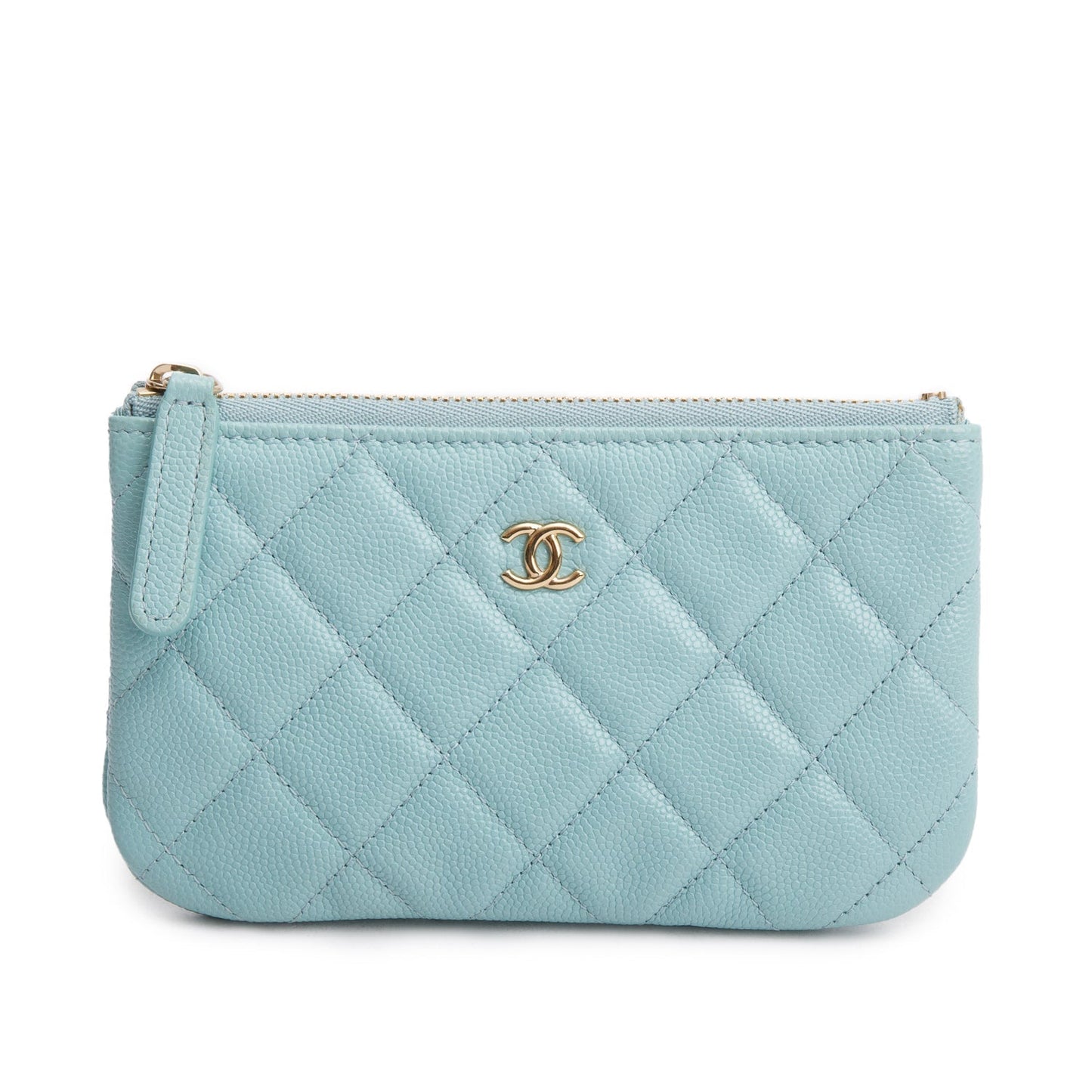 Chanel Turquoise Caviar Classic O- Zipped Leather Travel Bag