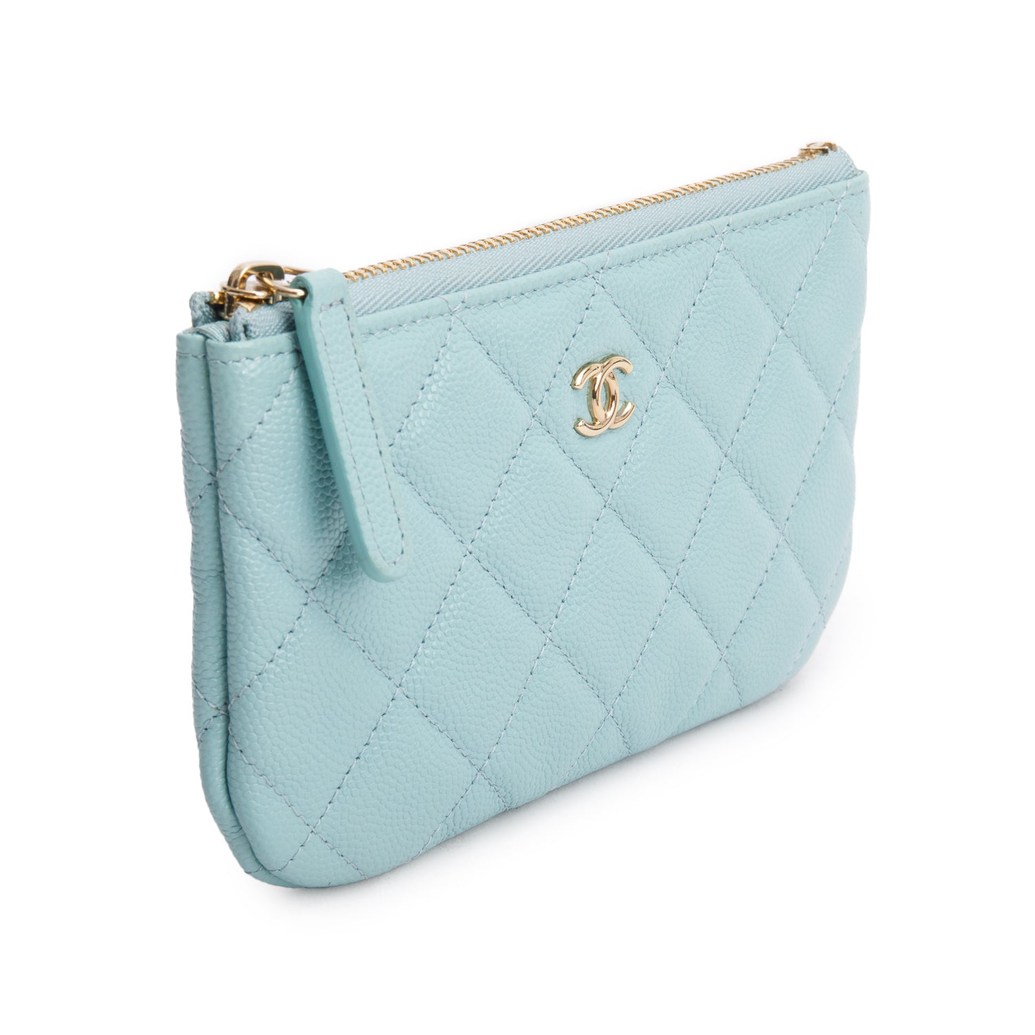 Chanel Turquoise Caviar Classic O- Zipped Leather Travel Bag