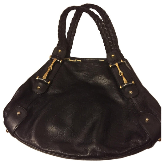 Gucci square g black leather handbag