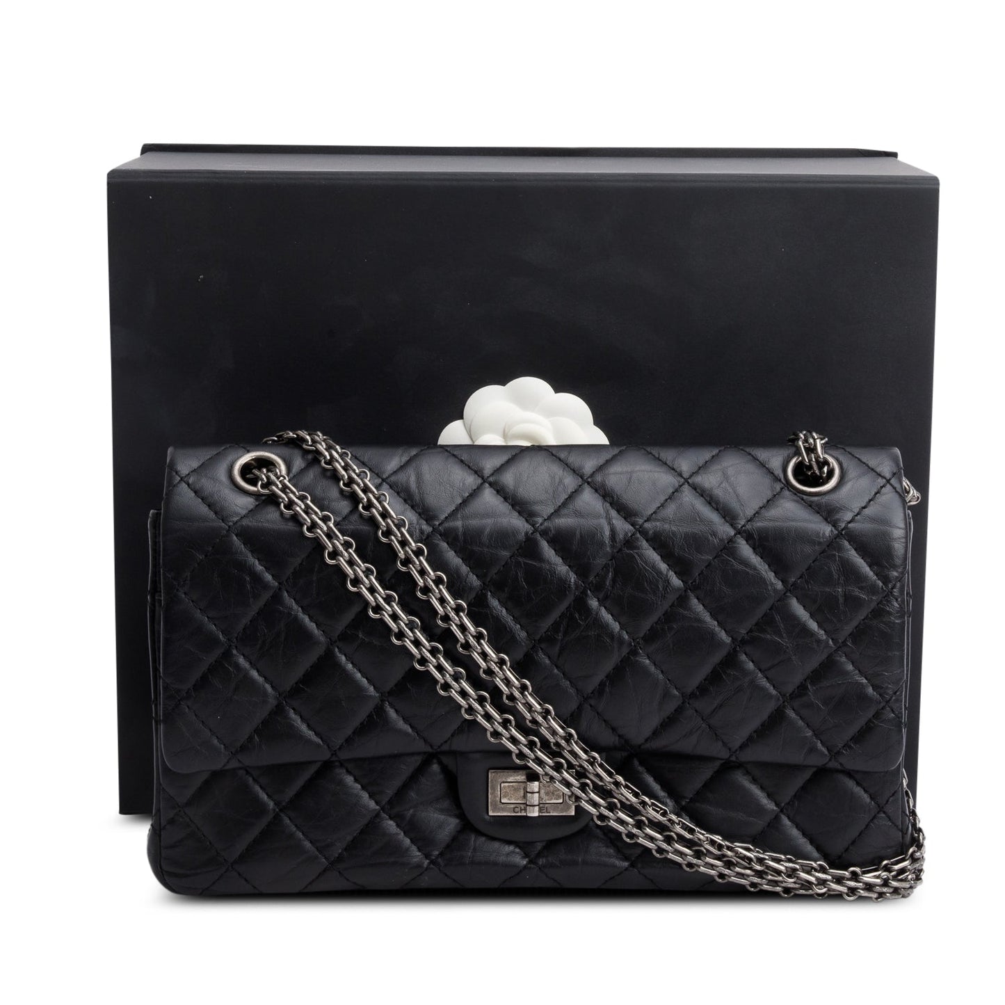 Chanel Aged 2.55 Reissue 226 Double Leather Calfskin Black Travel Bag 3