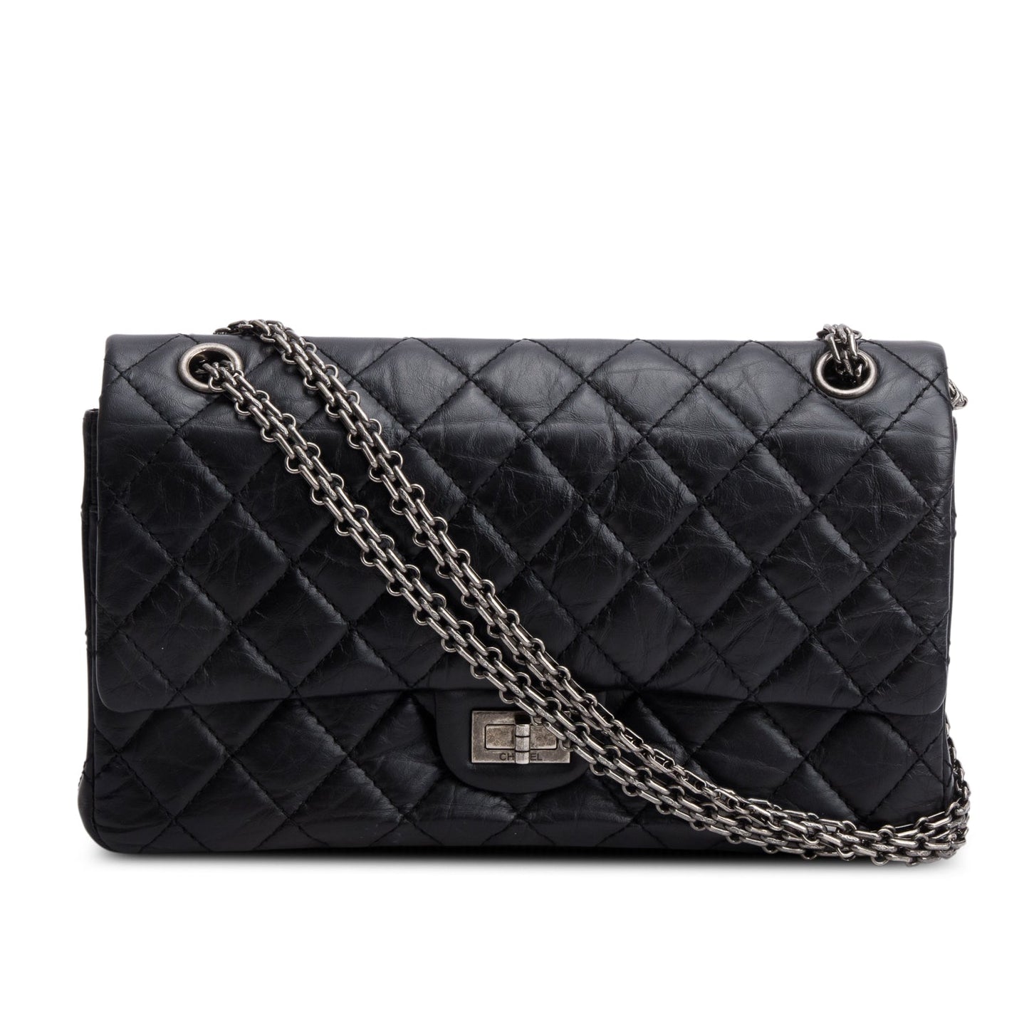 Chanel Aged 2.55 Reissue 226 Double Leather Calfskin Black Travel Bag 3