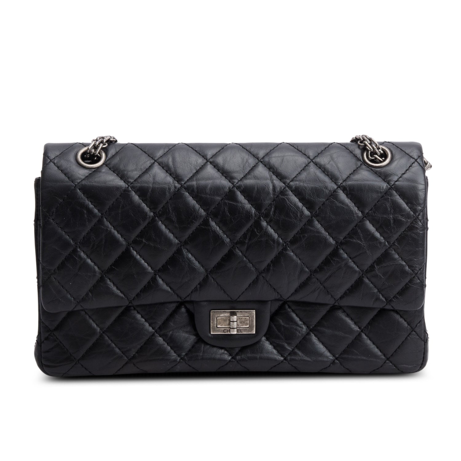 Chanel Aged 2.55 Reissue 226 Double Leather Calfskin Black Travel Bag 3