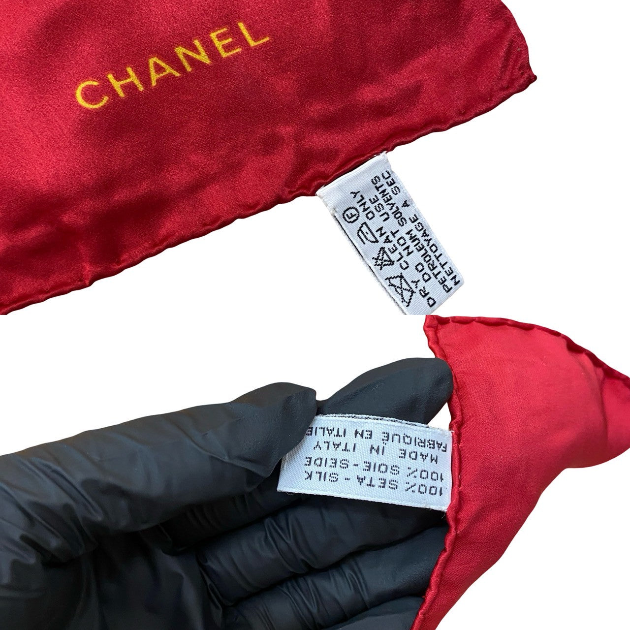 Chanel scarf silk Red 2