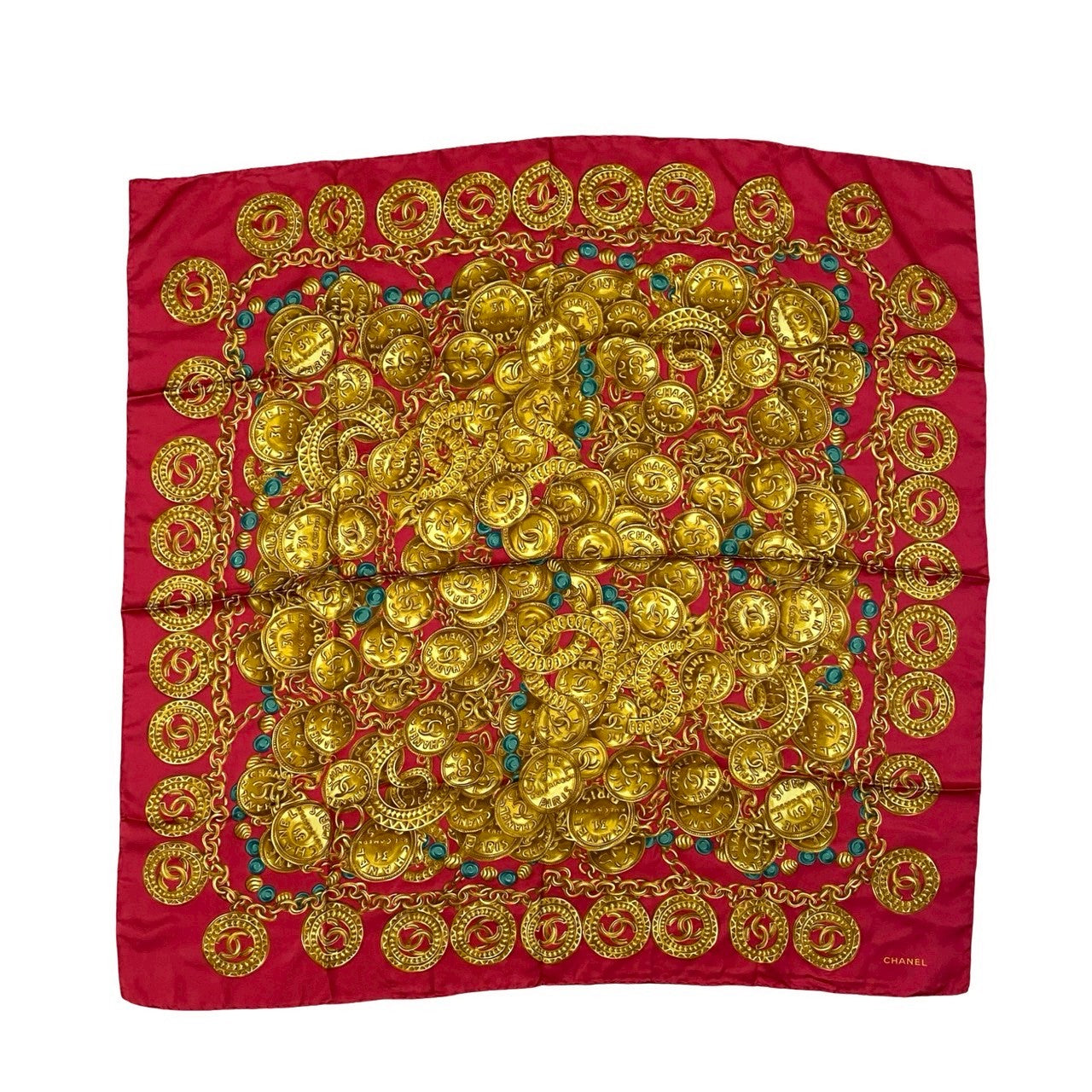 Chanel scarf silk Red 2