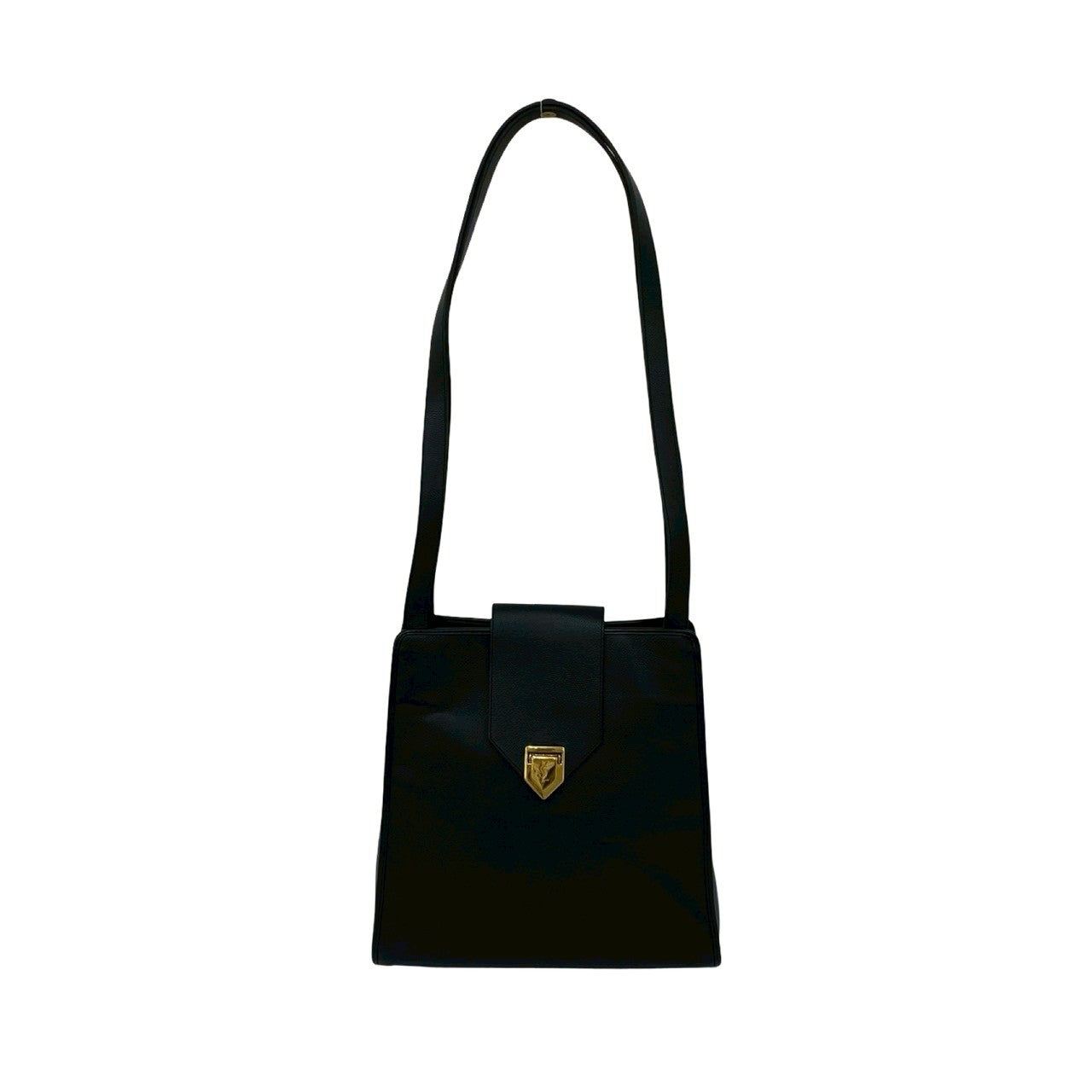 YSL Saint Laurent Yves Shoulder Bag Leather Black