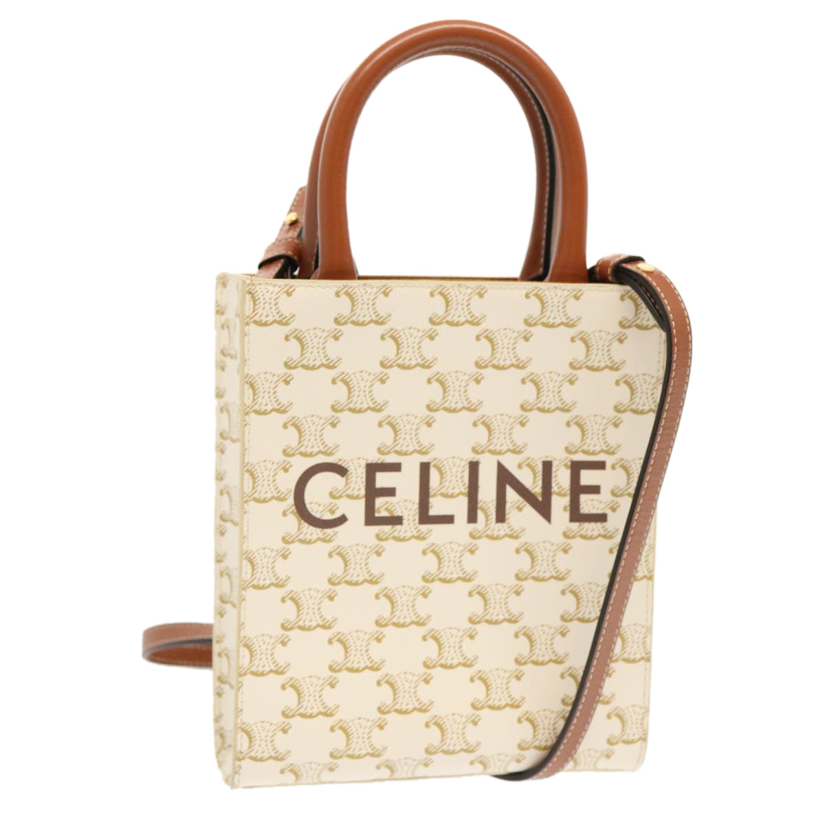 Luxury Triomphe Minibar Tical Hippo Hand Bag Canvas White Travel Bag