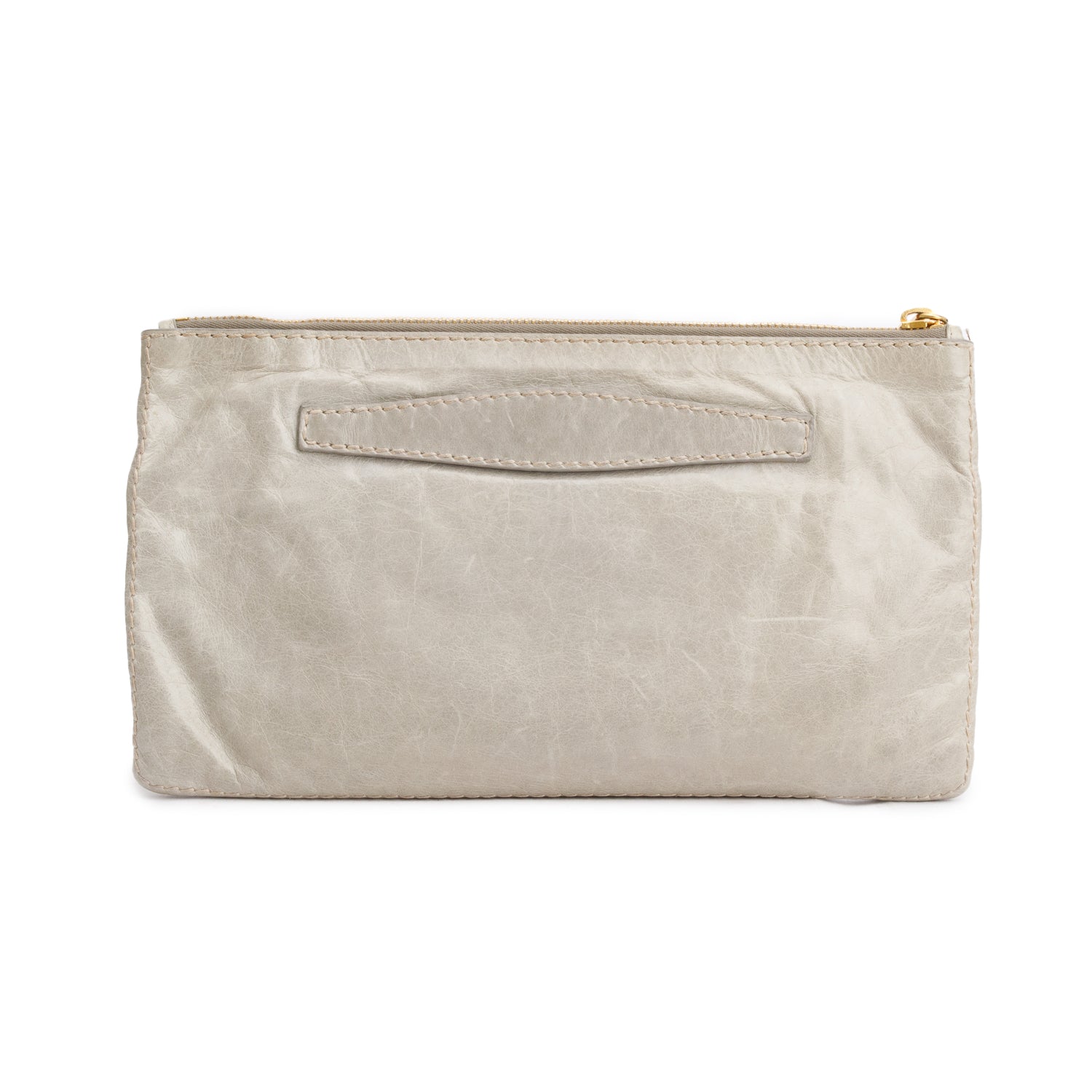 Prada Vitello Shine Pochette Clutch Handbag Green Clutch Bag