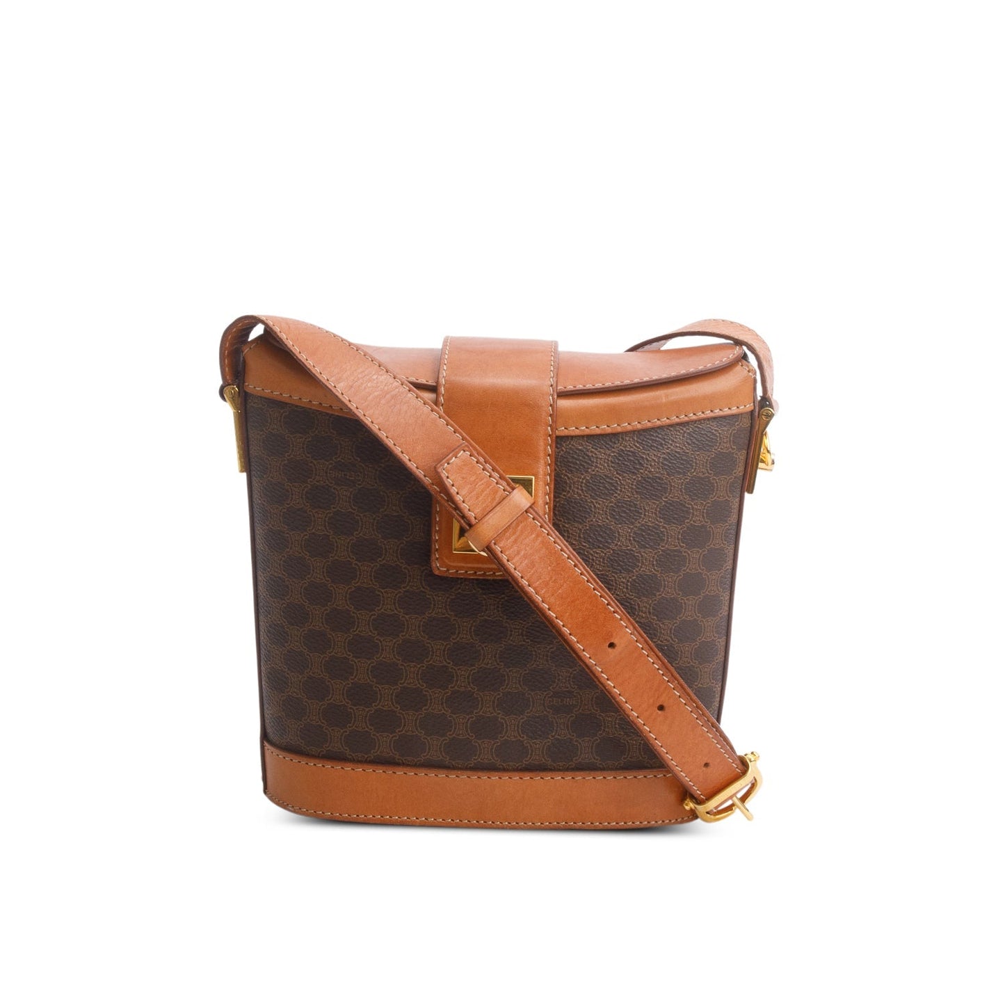Celine Triomphe Macadam Crossbody Bag Brown