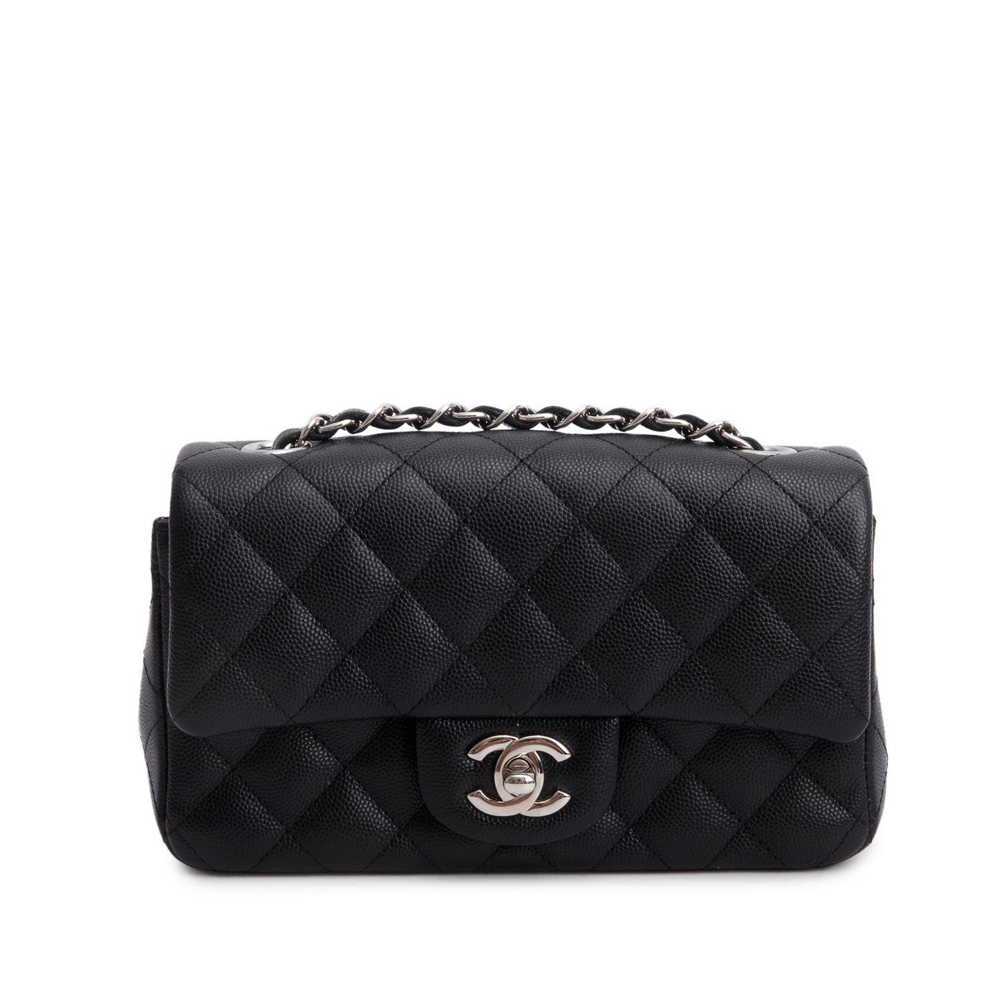 Chanel Caviar Quilted Rectangular Flap Black Travel Bag